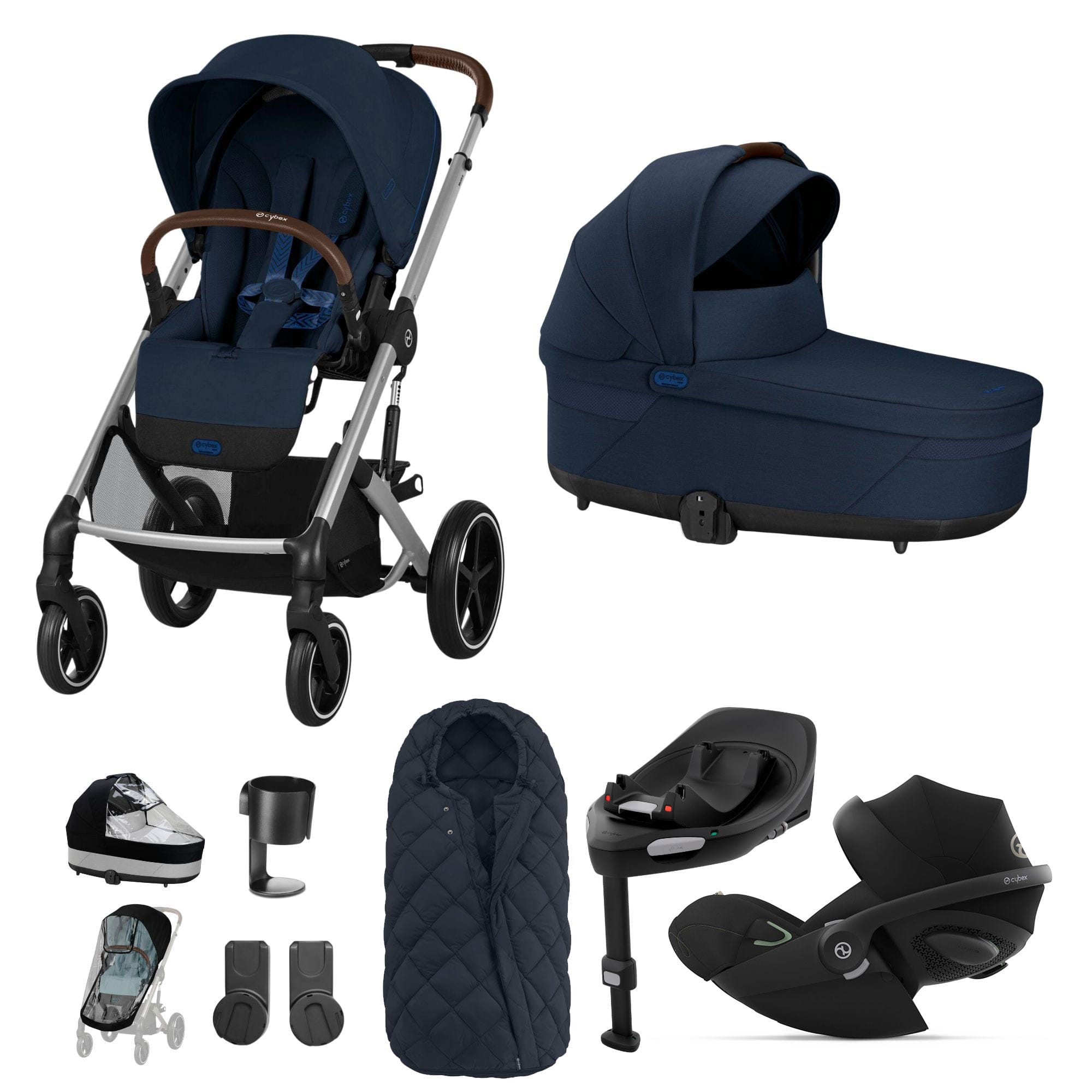 Cybex Balios S Lux Luxury Bundle in Silver Ocean Blue