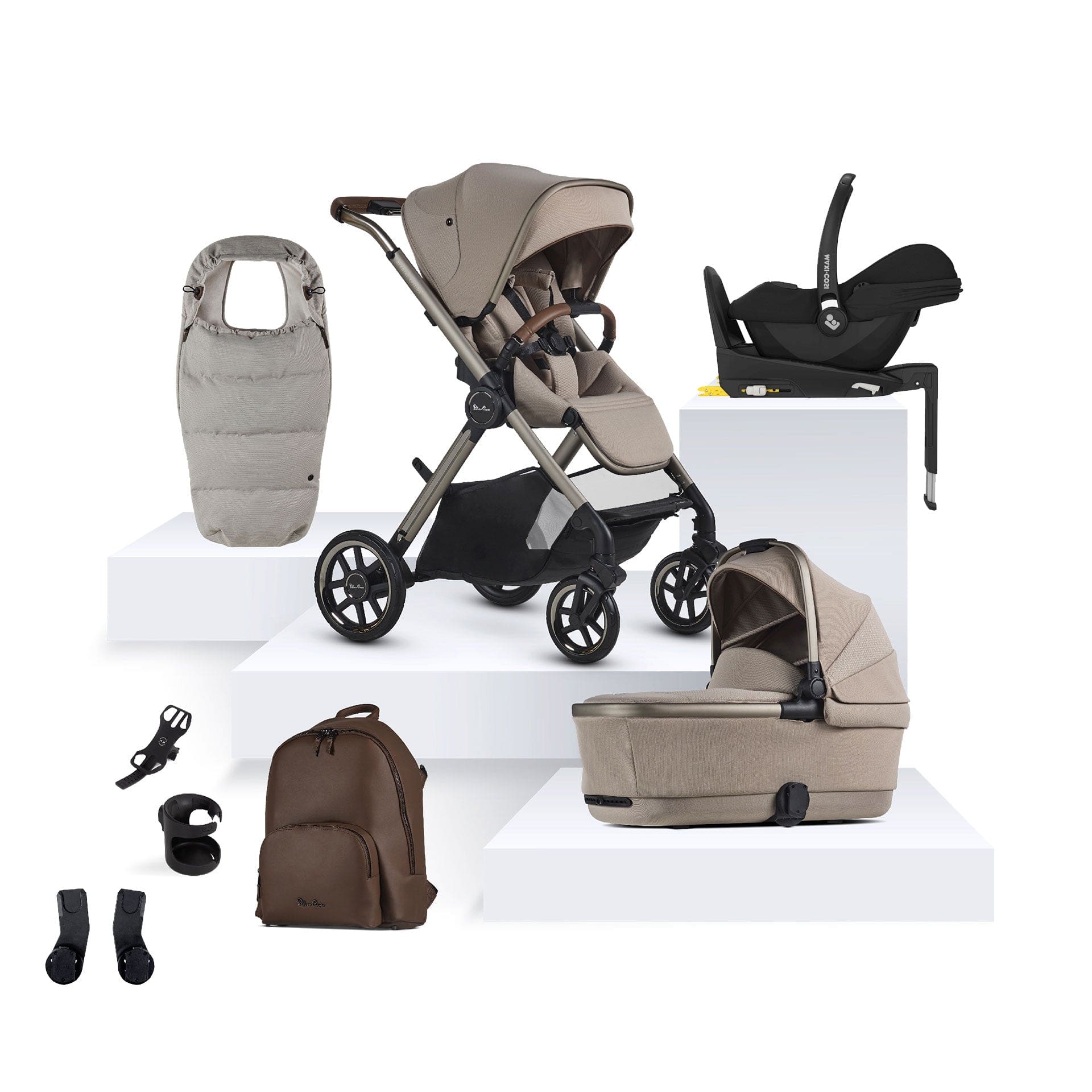 Silver Cross Reef 2 Special Edition Maxi Cosi Travel System in Frappe