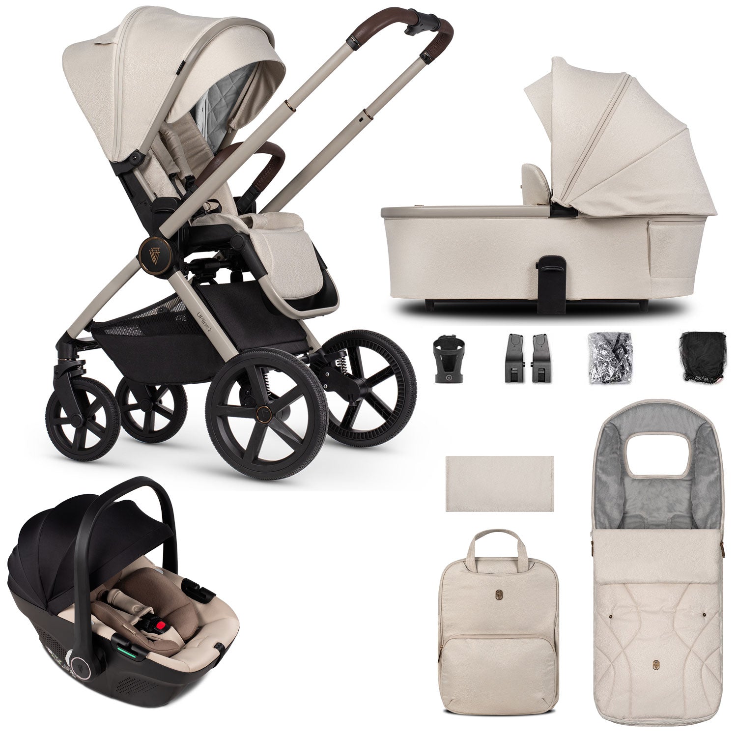 Venicci Tinum Upline 2 3in1 Travel System in Stone Beige