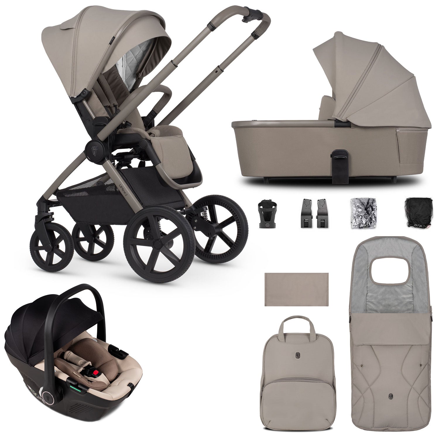 Venicci Tinum Upline 2 3in1 Travel System in Taupe