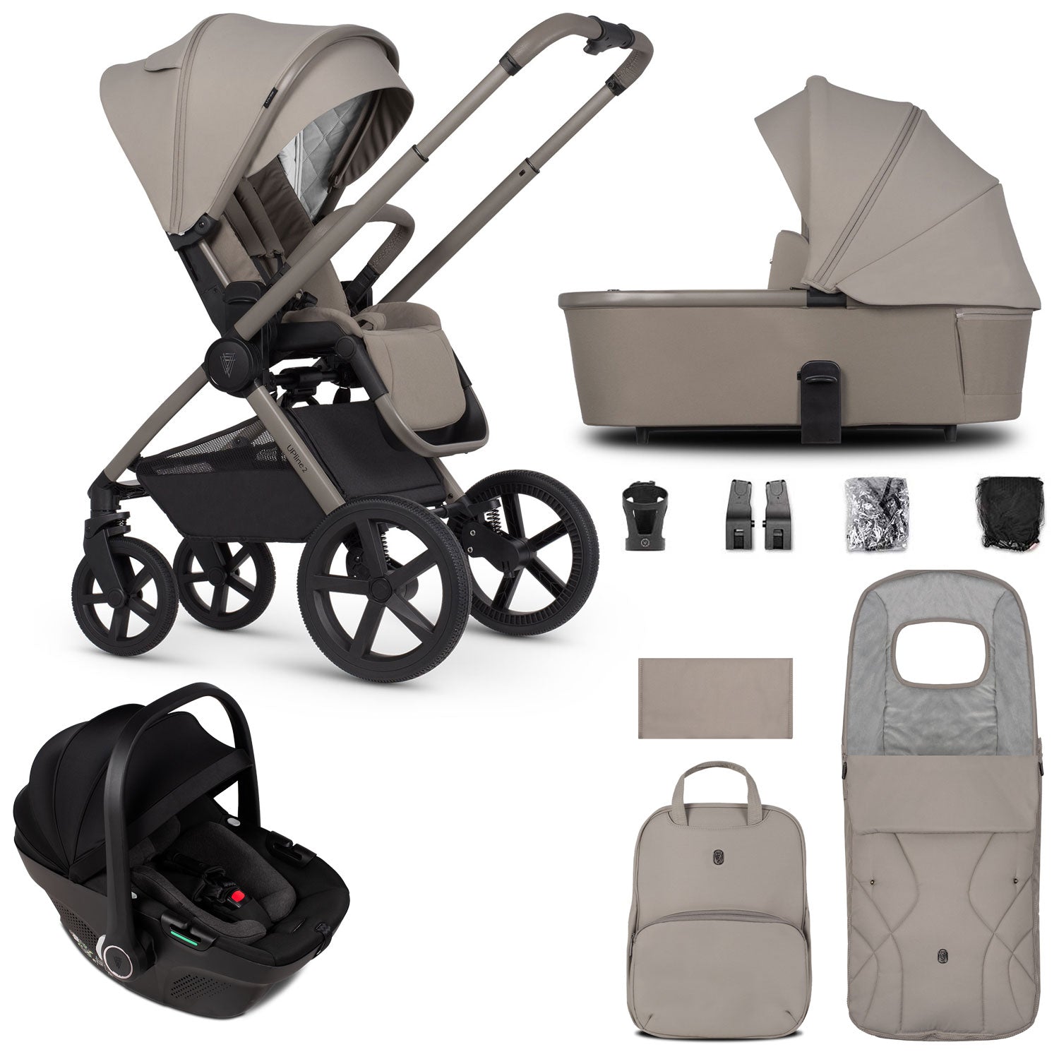 Venicci Tinum Upline 2 3in1 Travel System in Taupe