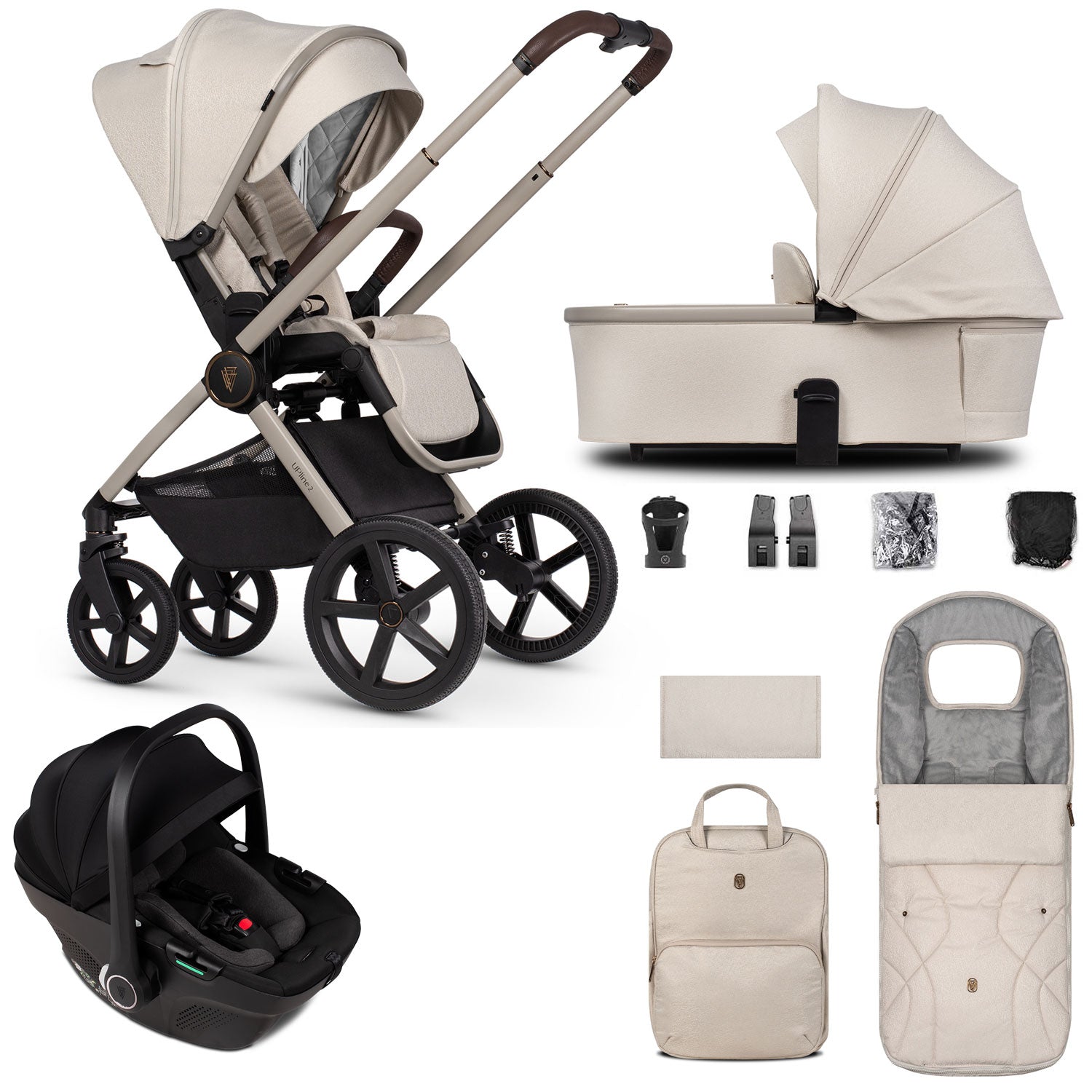 Venicci Tinum Upline 2 3in1 Travel System in Stone Beige