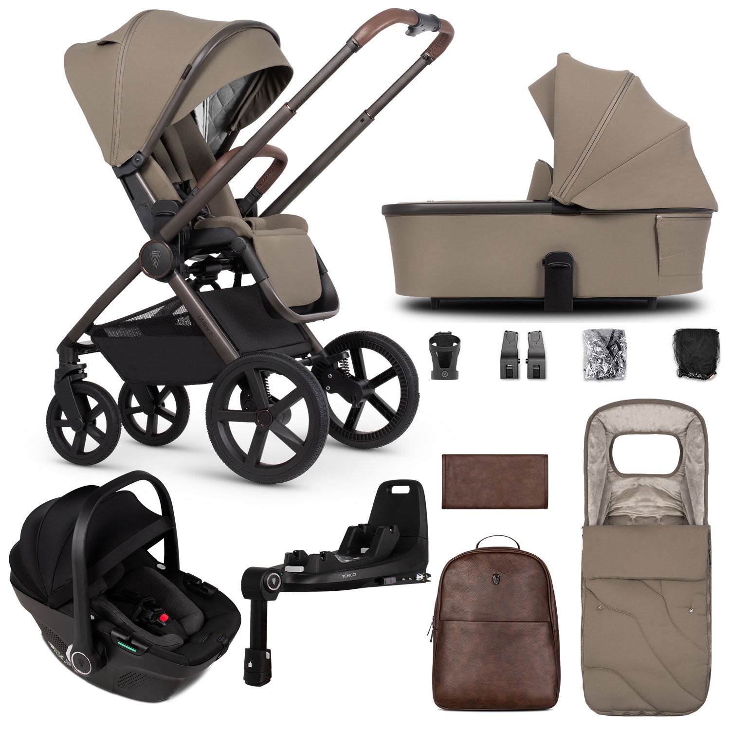 Venicci Tinum Upline 2 SE 3in1 Travel System in Powder