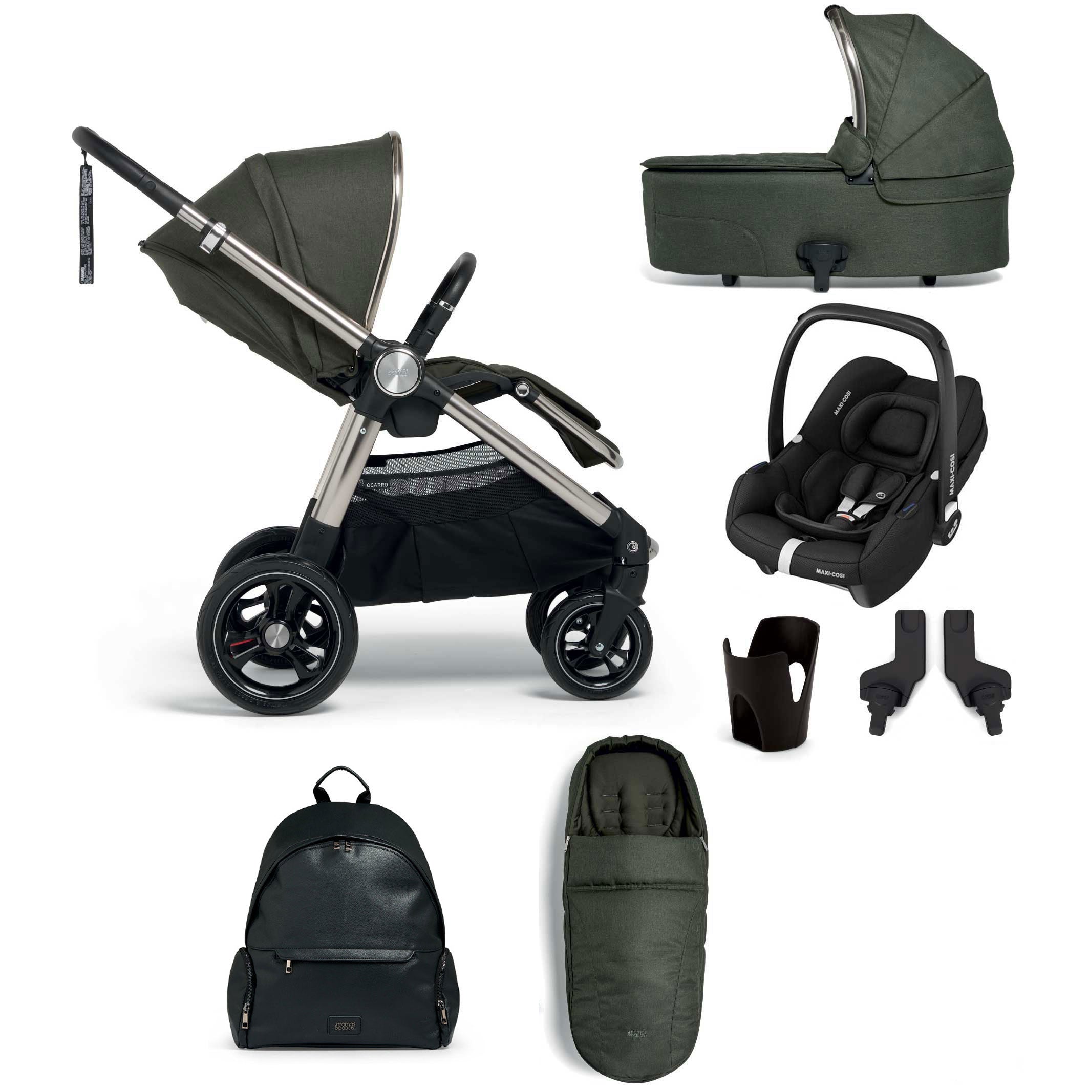 Mamas & Papas Ocarro Complete Cabriofix Bundle in Hunter Green