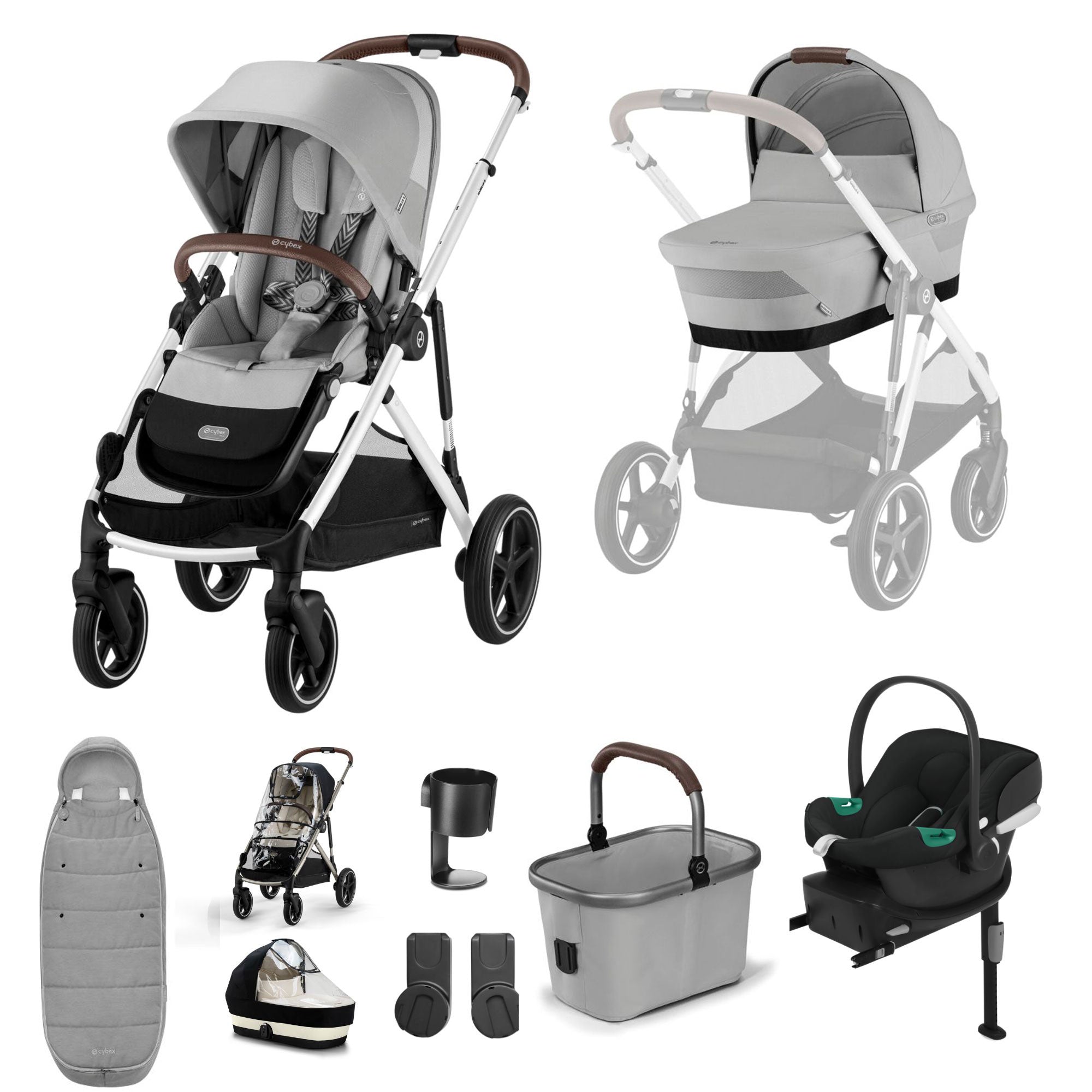 Cybex Gazelle S Comfort Bundle in Silver/Stone Grey