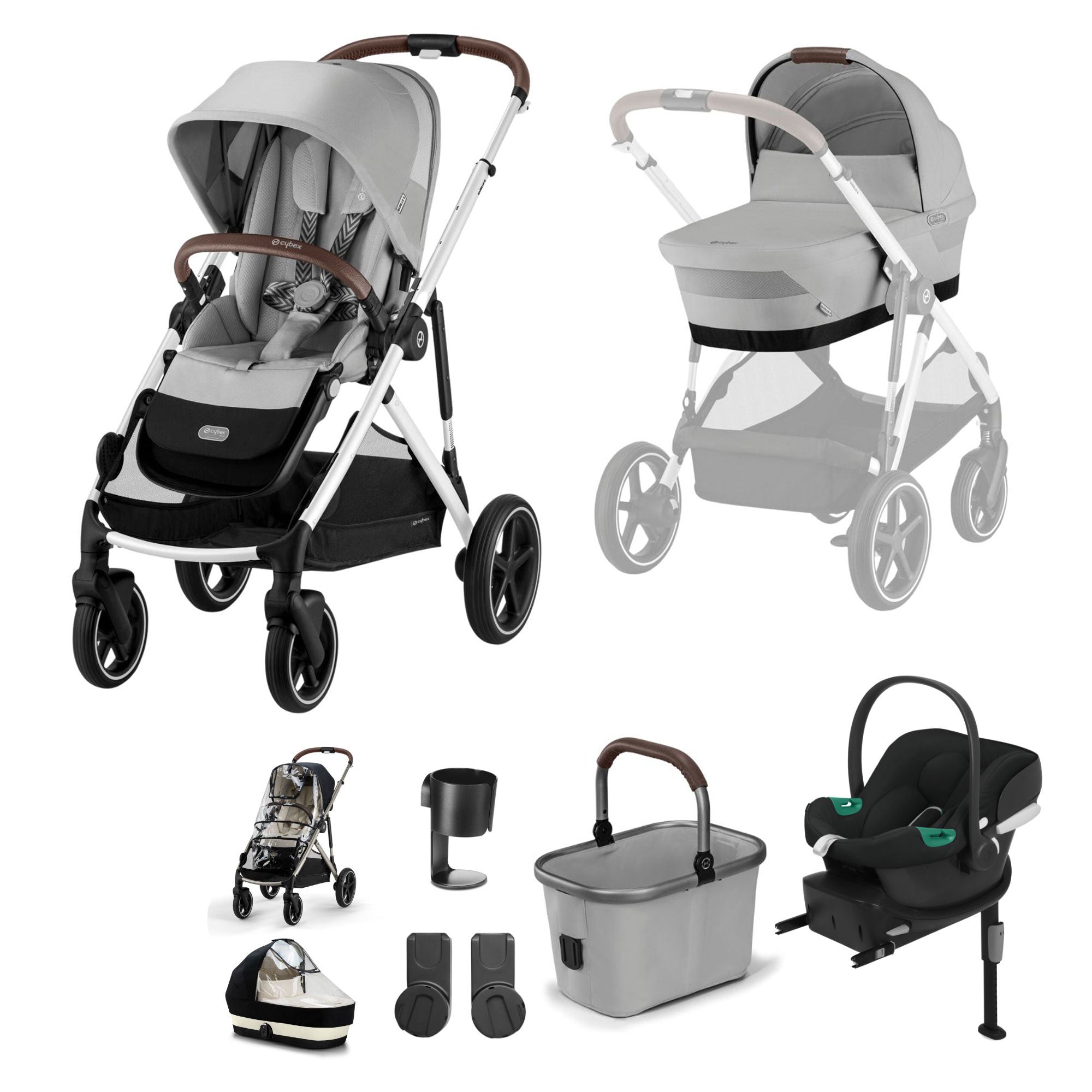 Cybex Gazelle S Comfort Bundle in Silver/Stone Grey