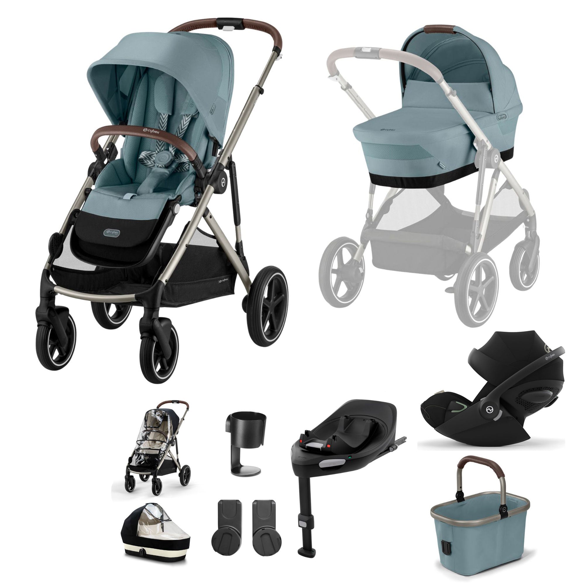 Cybex Gazelle S Luxury Bundle in Taupe/Stormy Blue