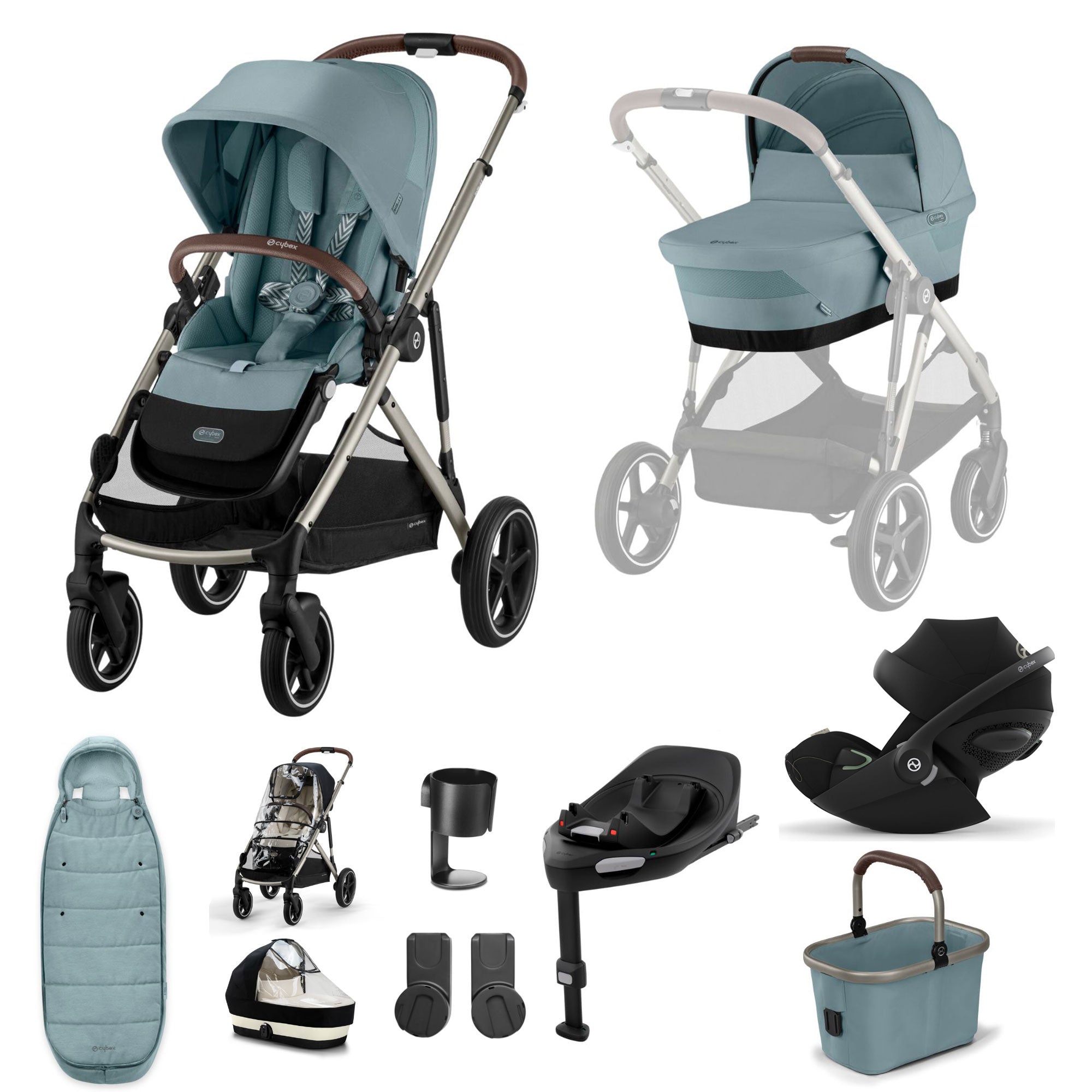 Cybex Gazelle S Luxury Bundle in Taupe/Stormy Blue