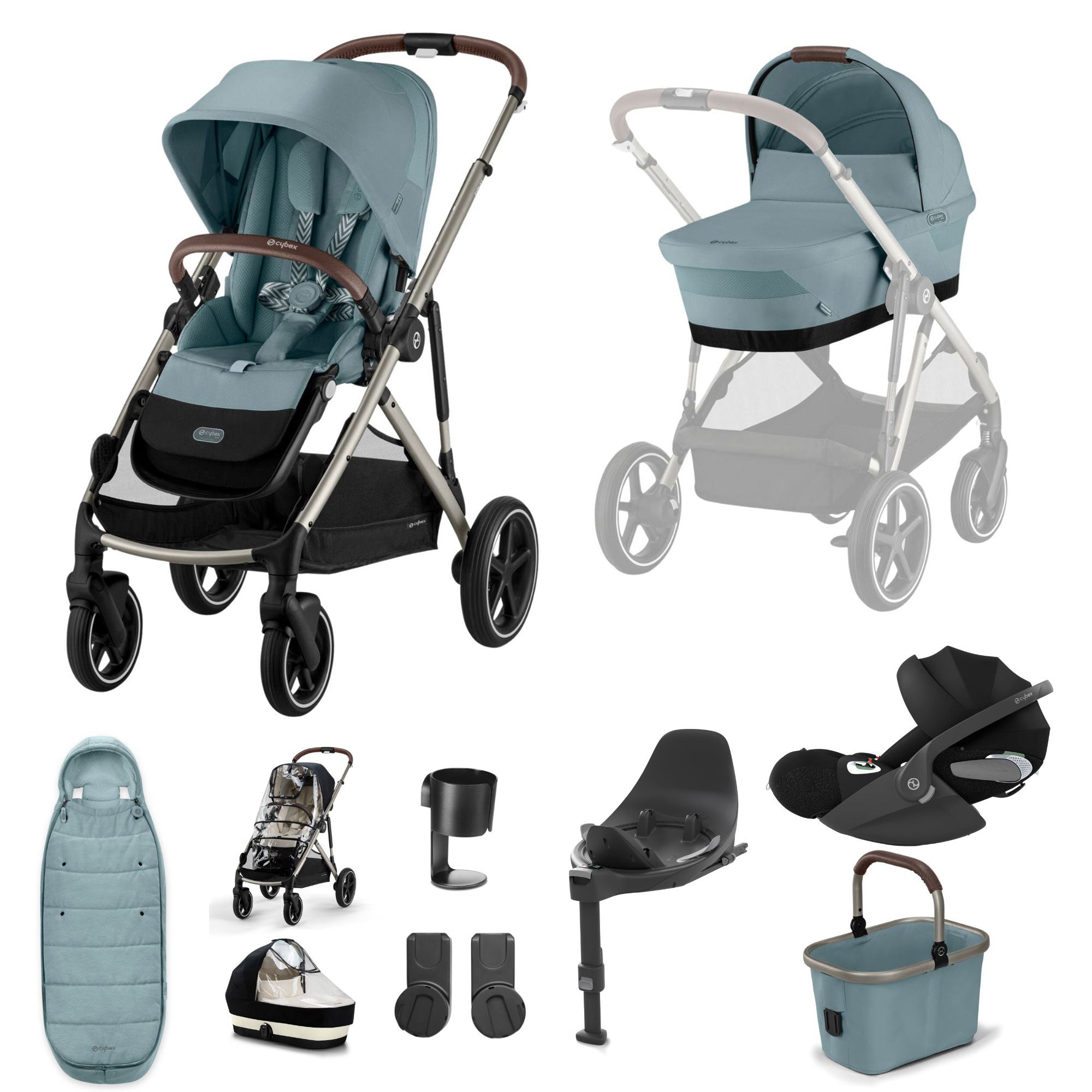 Cybex Gazelle S Luxury Bundle in Taupe/Stormy Blue