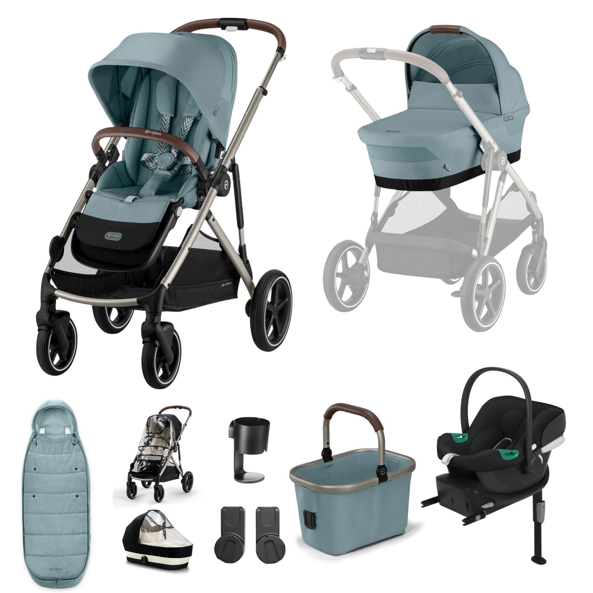 Cybex Gazelle S Comfort Bundle in Taupe/Stormy Blue