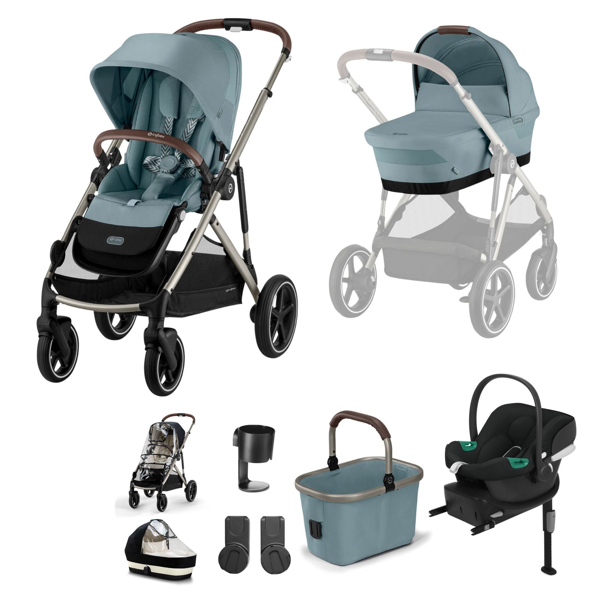 Cybex Gazelle S Comfort Bundle in Taupe/Stormy Blue