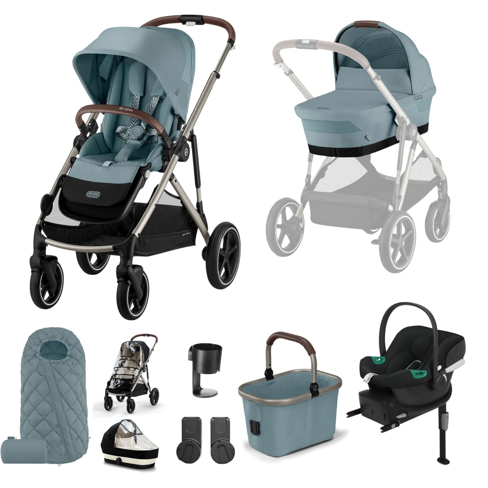 Cybex Gazelle S Comfort Bundle in Taupe/Stormy Blue