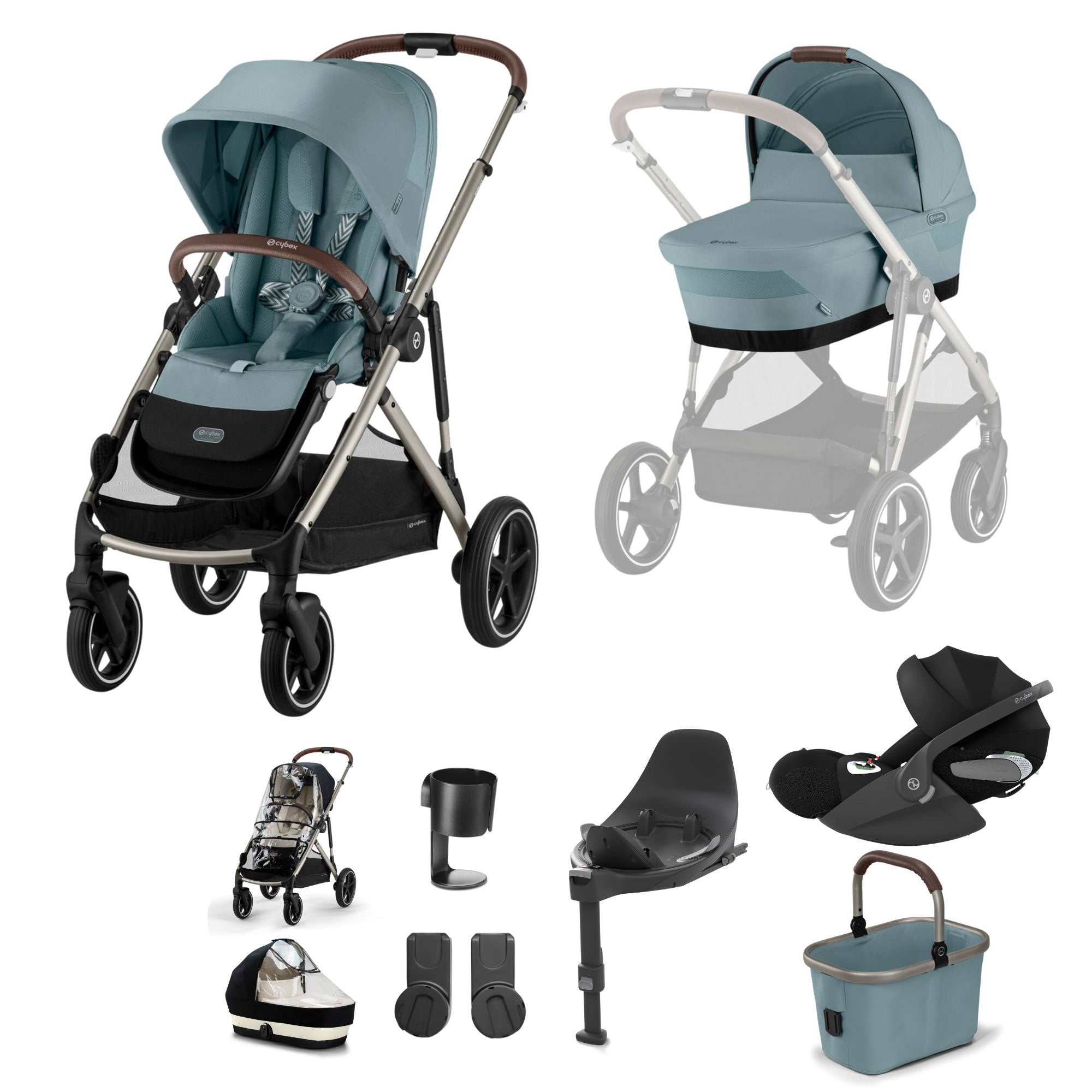 Cybex Gazelle S Luxury Bundle in Taupe/Stormy Blue