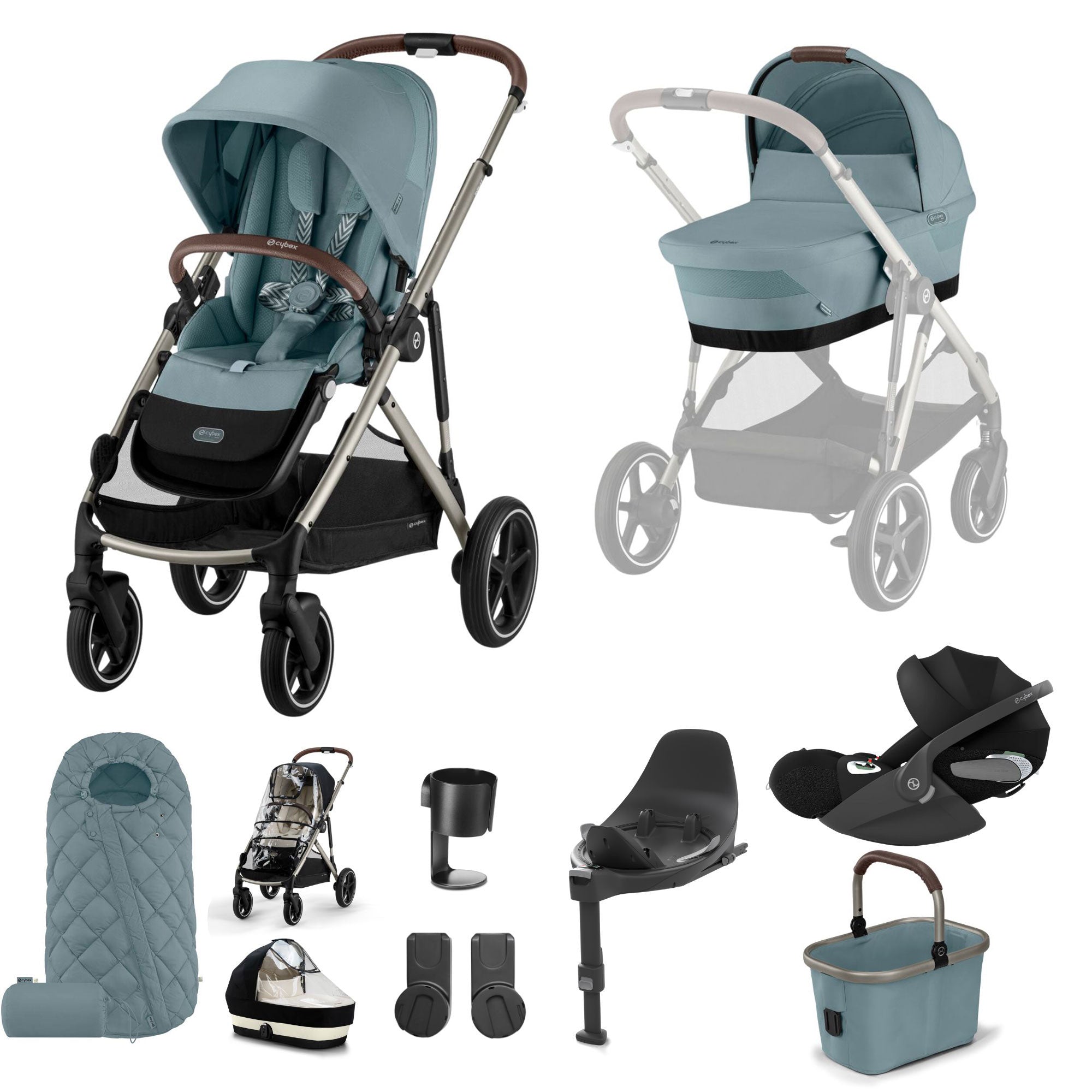 Cybex Gazelle S Luxury Bundle in Taupe/Stormy Blue