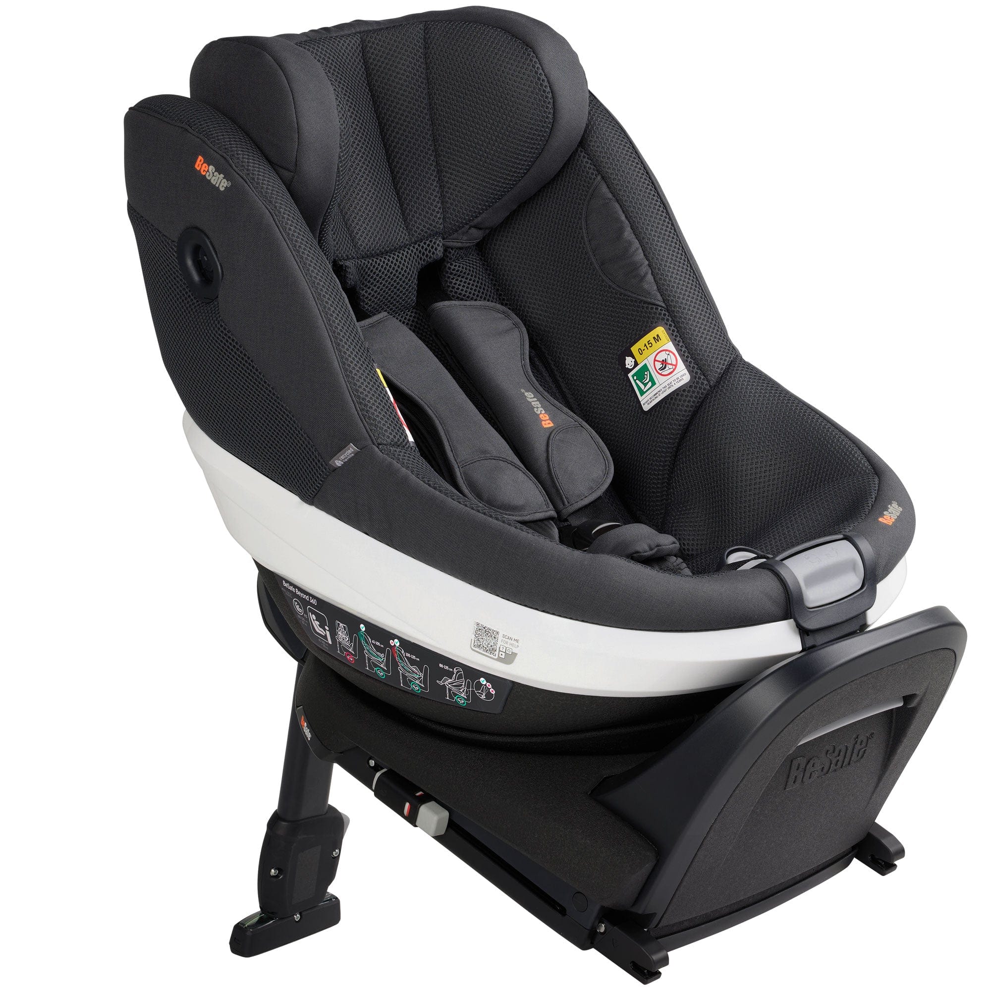 BeSafe Beyond Car Seat & Base Bundle (Anthracite Mesh) Extended Rear Facing Car Seats 15485-ANT-MES 7072754020743