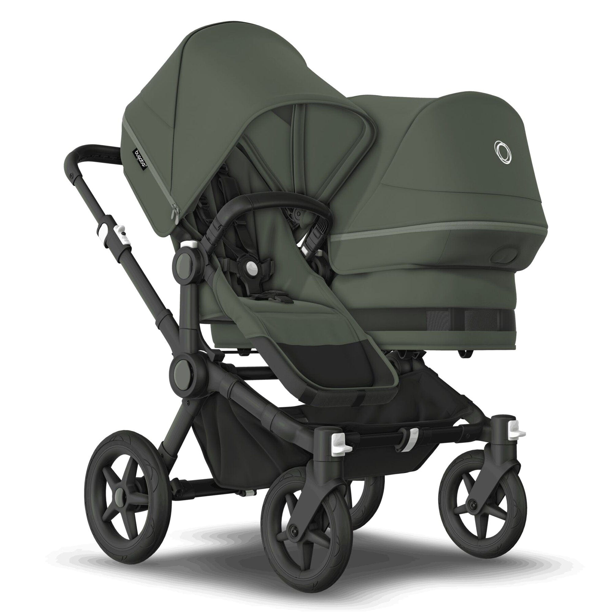 Bugaboo Donkey 5 Duo Complete Pushchair in Black/Forest Green Baby Prams 100219004 8717447197829