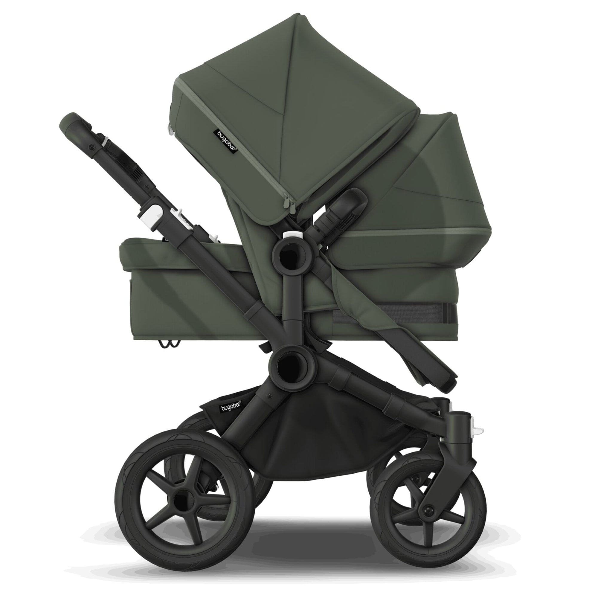 Bugaboo Donkey 5 Duo Complete Pushchair in Black/Forest Green Baby Prams 100219004 8717447197829