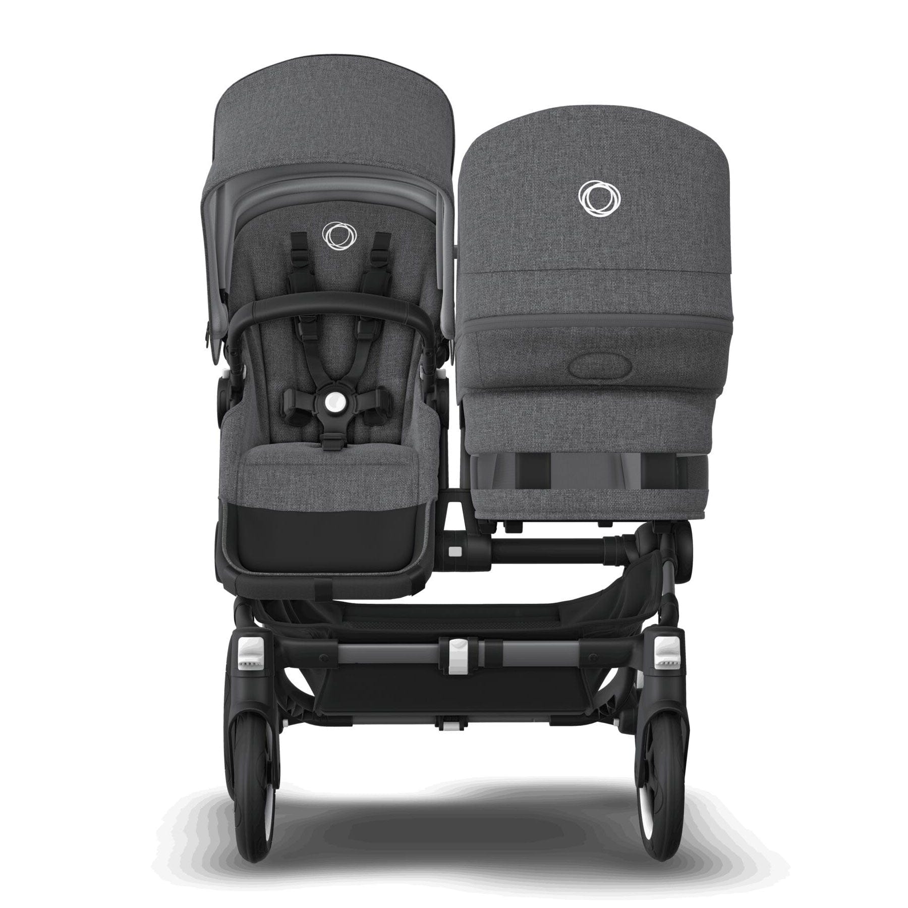 Bugaboo Donkey 5 Duo Complete Pushchair in Black/Grey Mélange Baby Prams 100219001 8717447416548