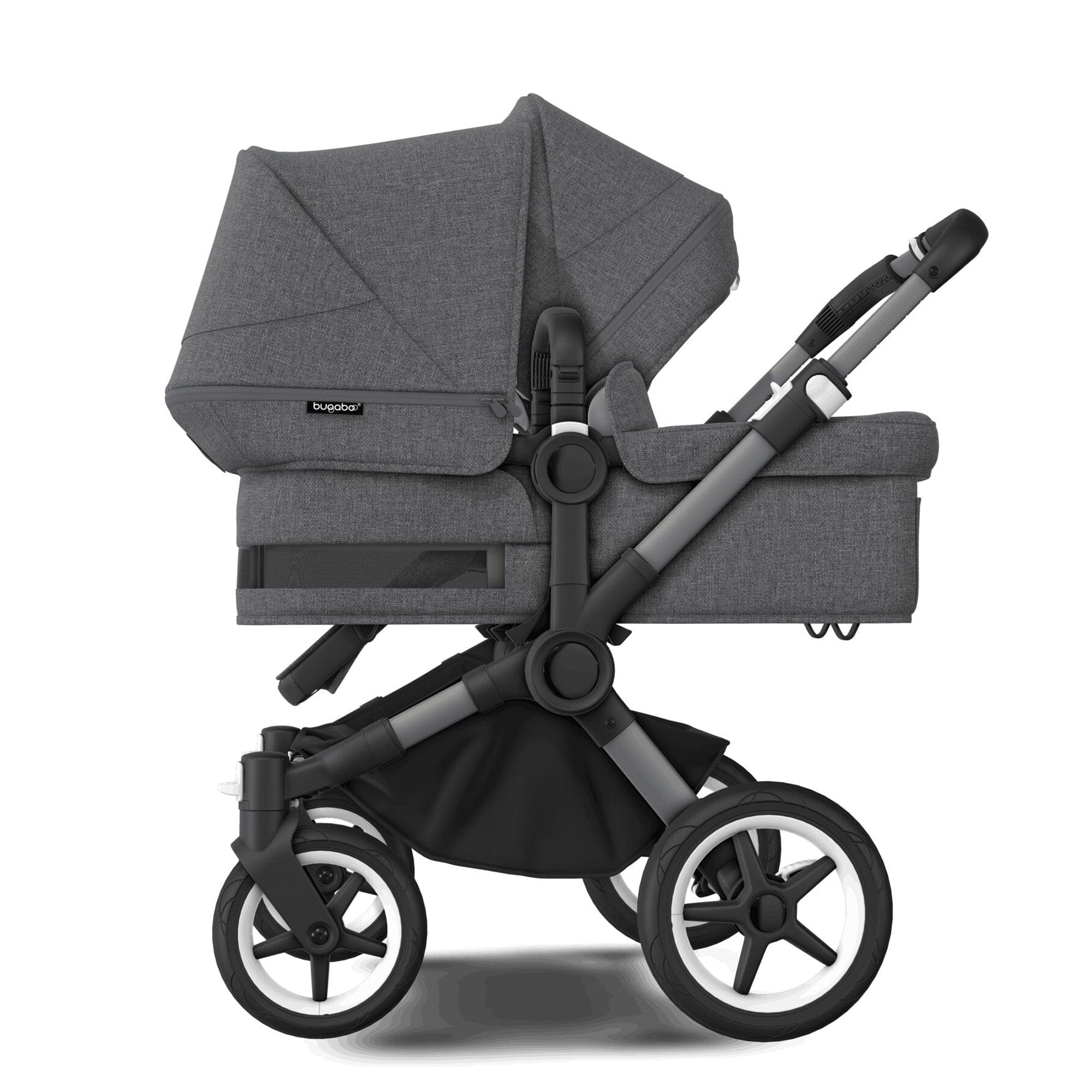 Bugaboo Donkey 5 Duo Complete Pushchair in Black/Grey Mélange Baby Prams 100219001 8717447416548