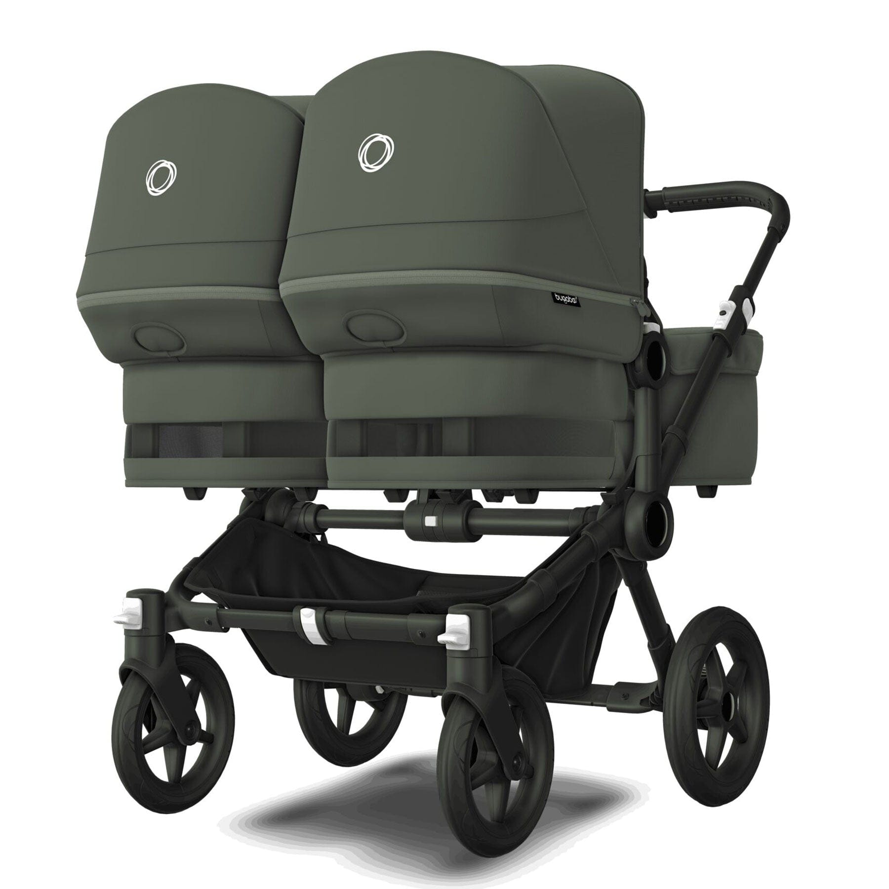 Bugaboo Donkey 5 Twin Complete Pushchair in Black/Forest Green Baby Prams 100288001 8717447597094