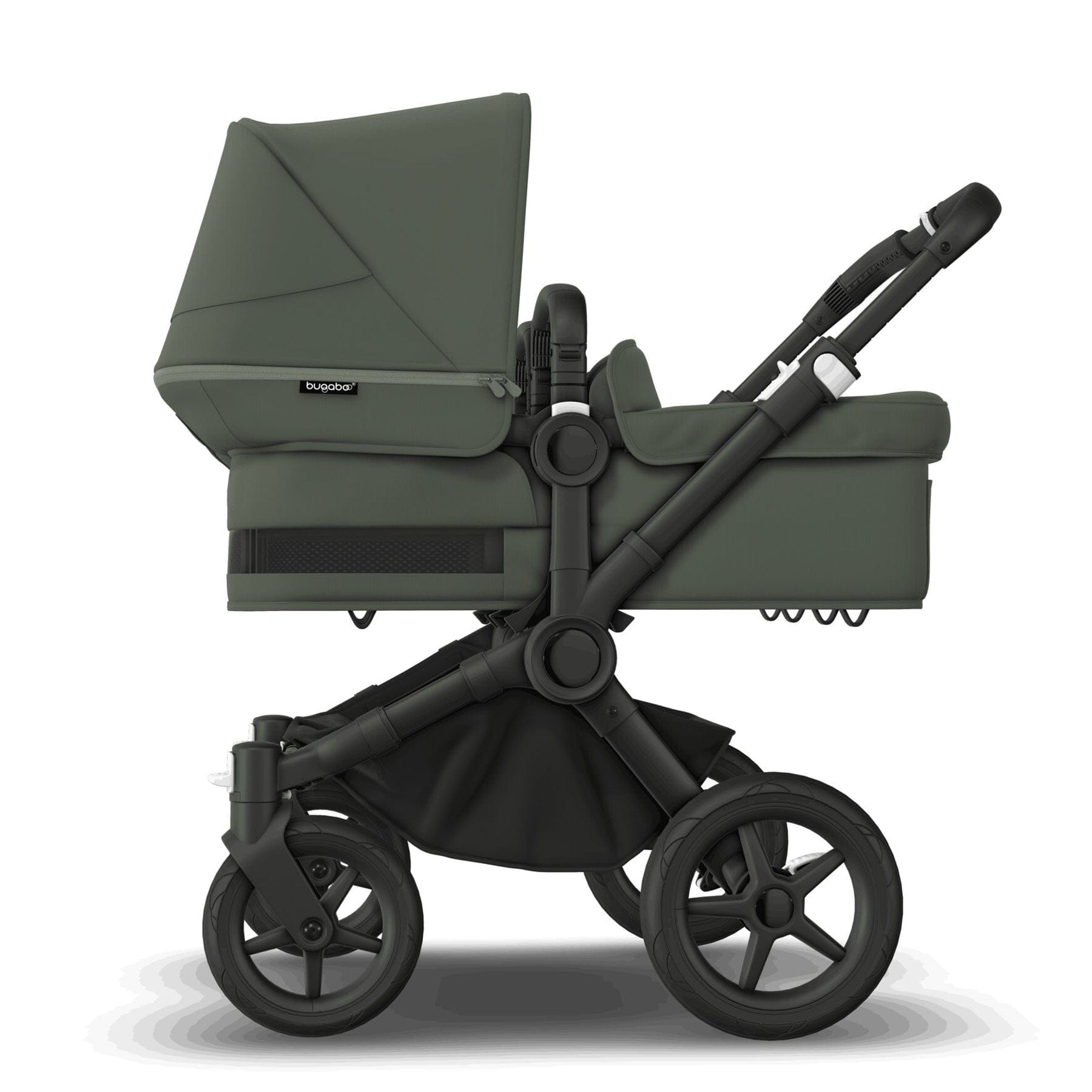 Bugaboo Donkey 5 Twin Complete Pushchair in Black/Forest Green Baby Prams 100288001 8717447597094