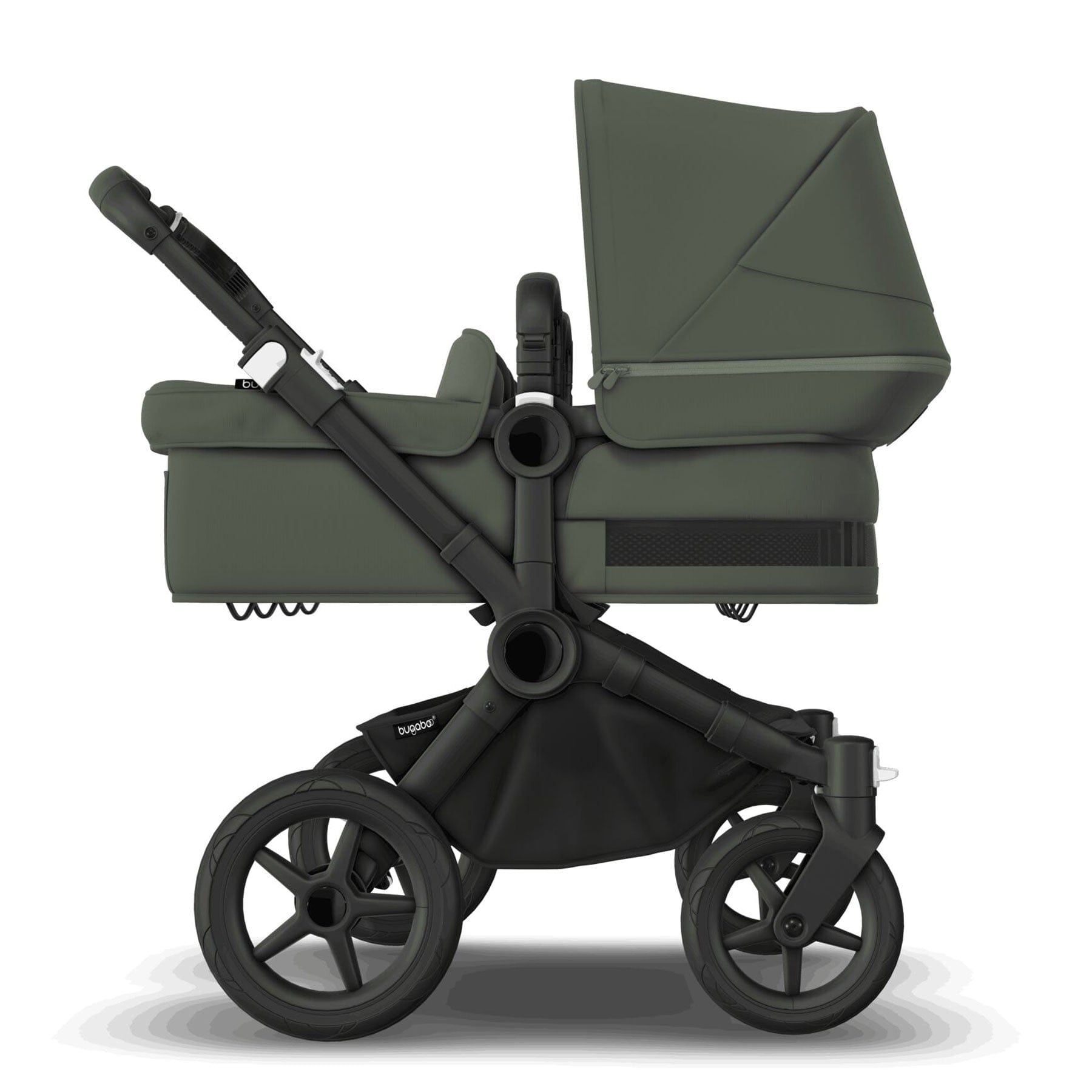 Bugaboo Donkey 5 Twin Complete Pushchair in Black/Forest Green Baby Prams 100288001 8717447597094