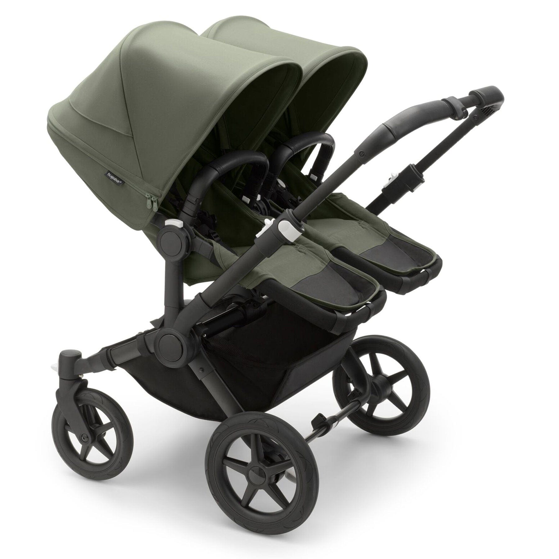 Bugaboo Donkey 5 Twin Complete Pushchair in Black/Forest Green Baby Prams 100288001 8717447597094