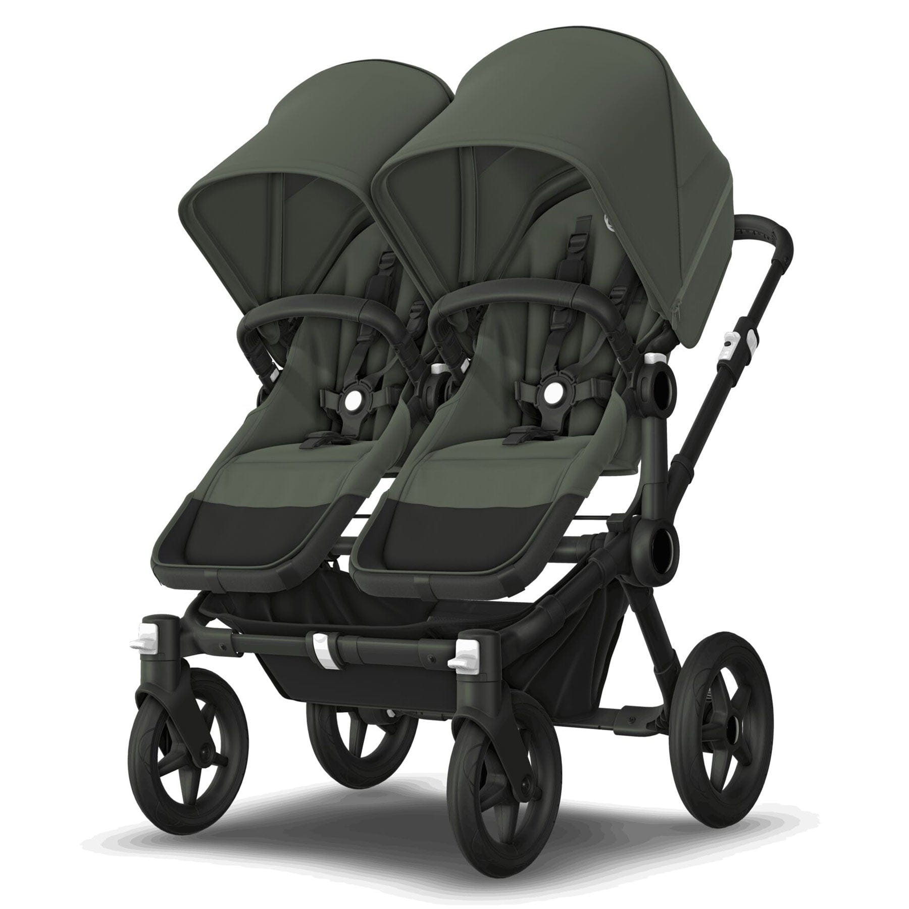 Bugaboo Donkey 5 Twin Complete Pushchair in Black/Forest Green Baby Prams 100288001 8717447597094