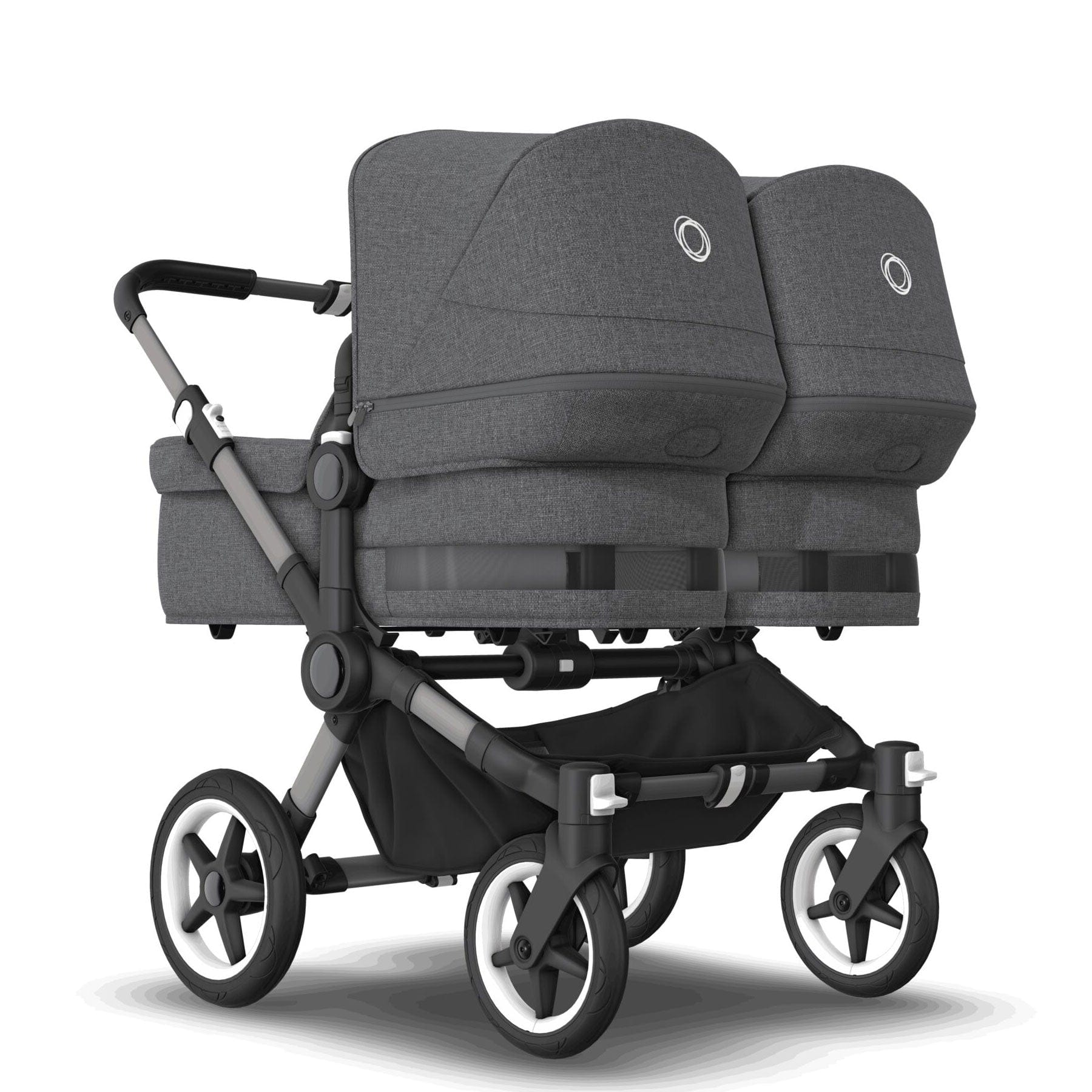 Bugaboo Donkey 5 Twin Complete Pushchair in Black/Grey Mélange Baby Prams 100288002 8717447325260