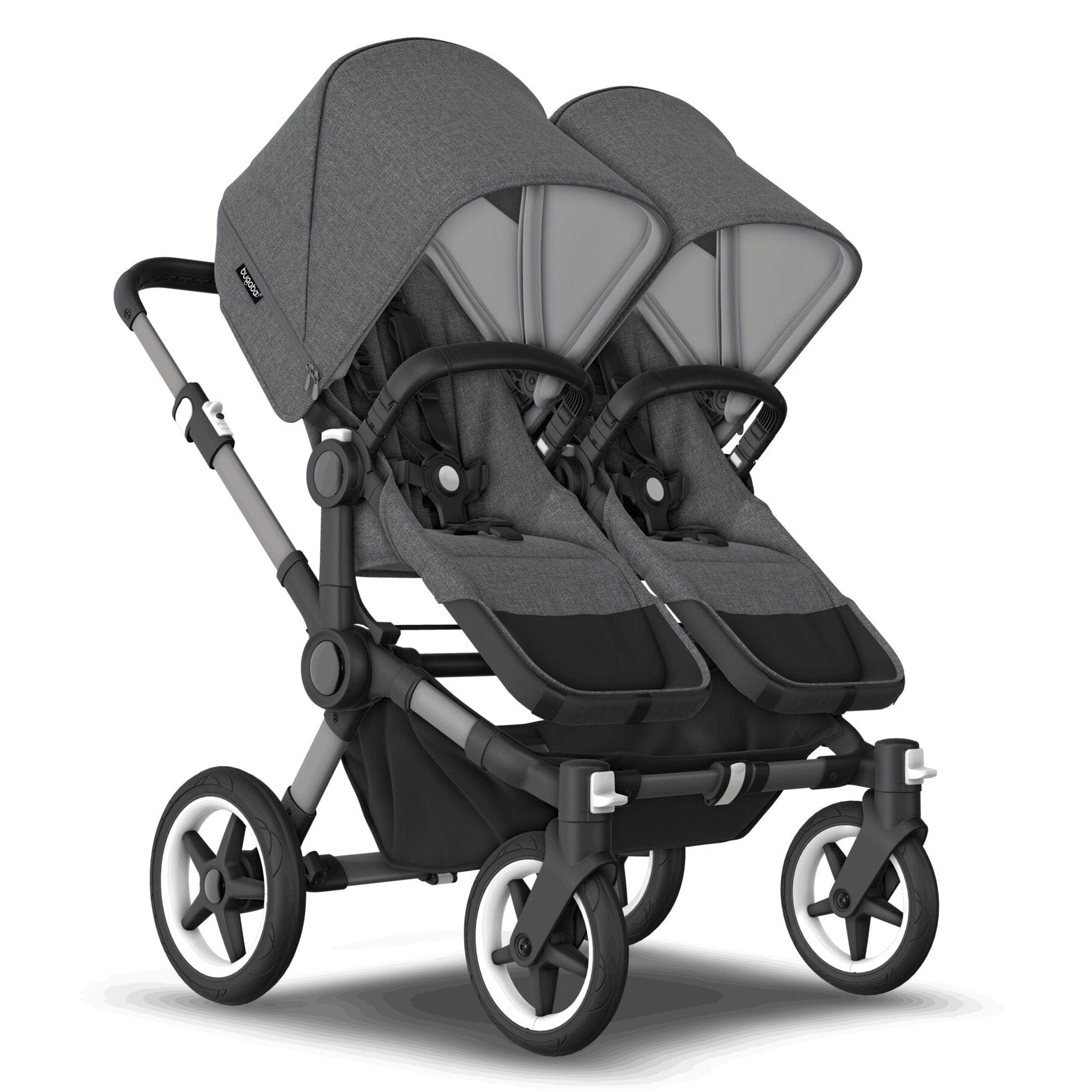 Bugaboo Donkey 5 Twin Complete Pushchair in Black/Grey Mélange Baby Prams 100288002 8717447325260