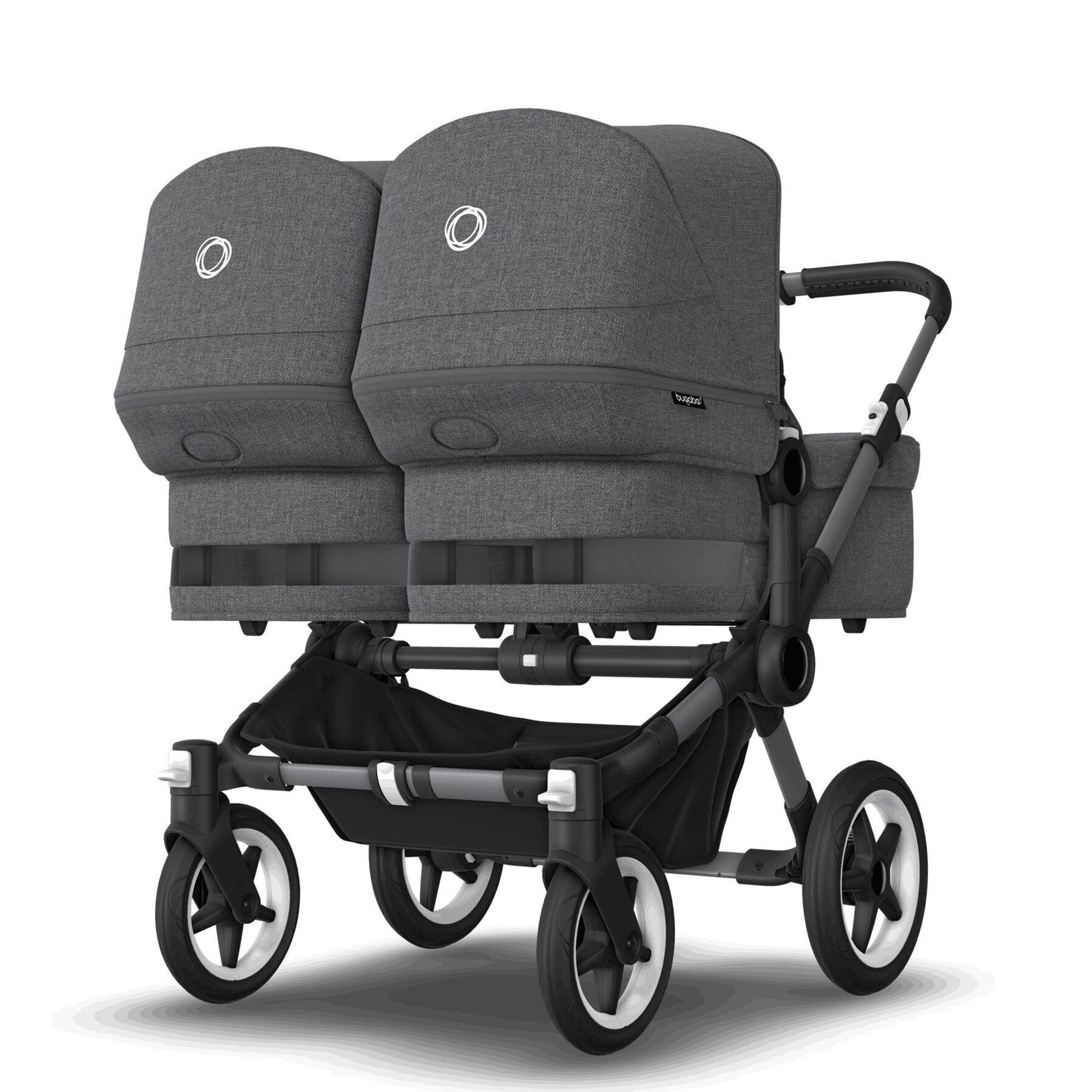 Bugaboo Donkey 5 Twin Complete Pushchair in Black/Grey Mélange Baby Prams 100288002 8717447325260