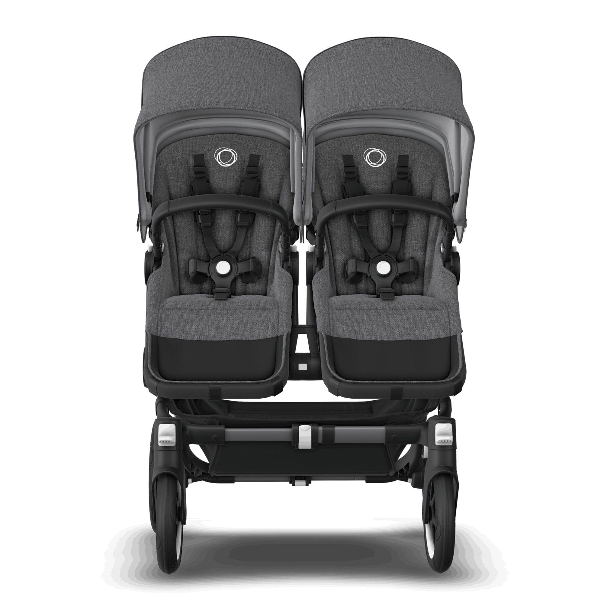 Bugaboo Donkey 5 Twin Complete Pushchair in Black/Grey Mélange Baby Prams 100288002 8717447325260