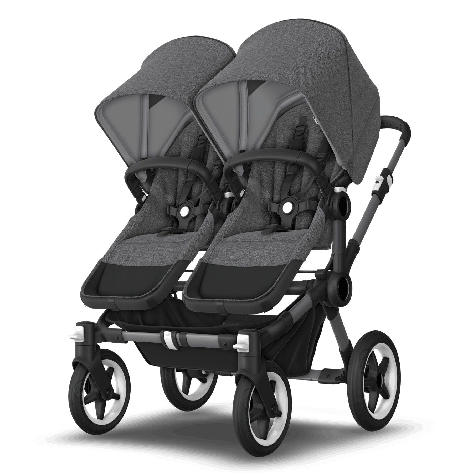 Bugaboo Donkey 5 Twin Complete Pushchair in Black/Grey Mélange Baby Prams 100288002 8717447325260