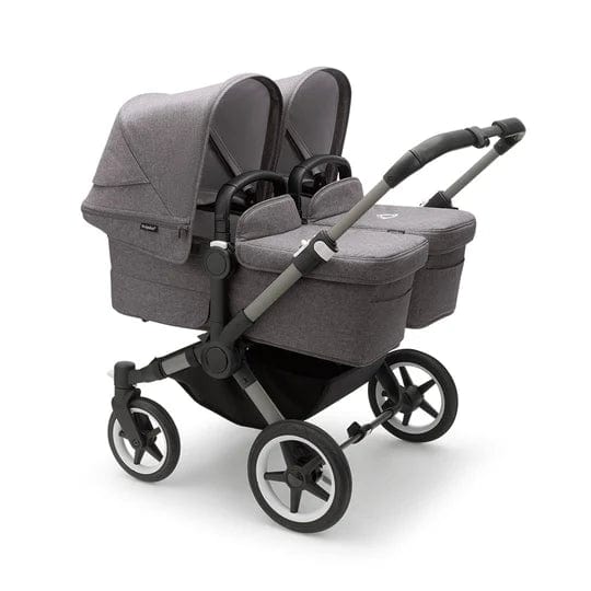 Bugaboo Donkey 5 Twin Complete Pushchair in Black/Grey Mélange Baby Prams 100288002 8717447325260