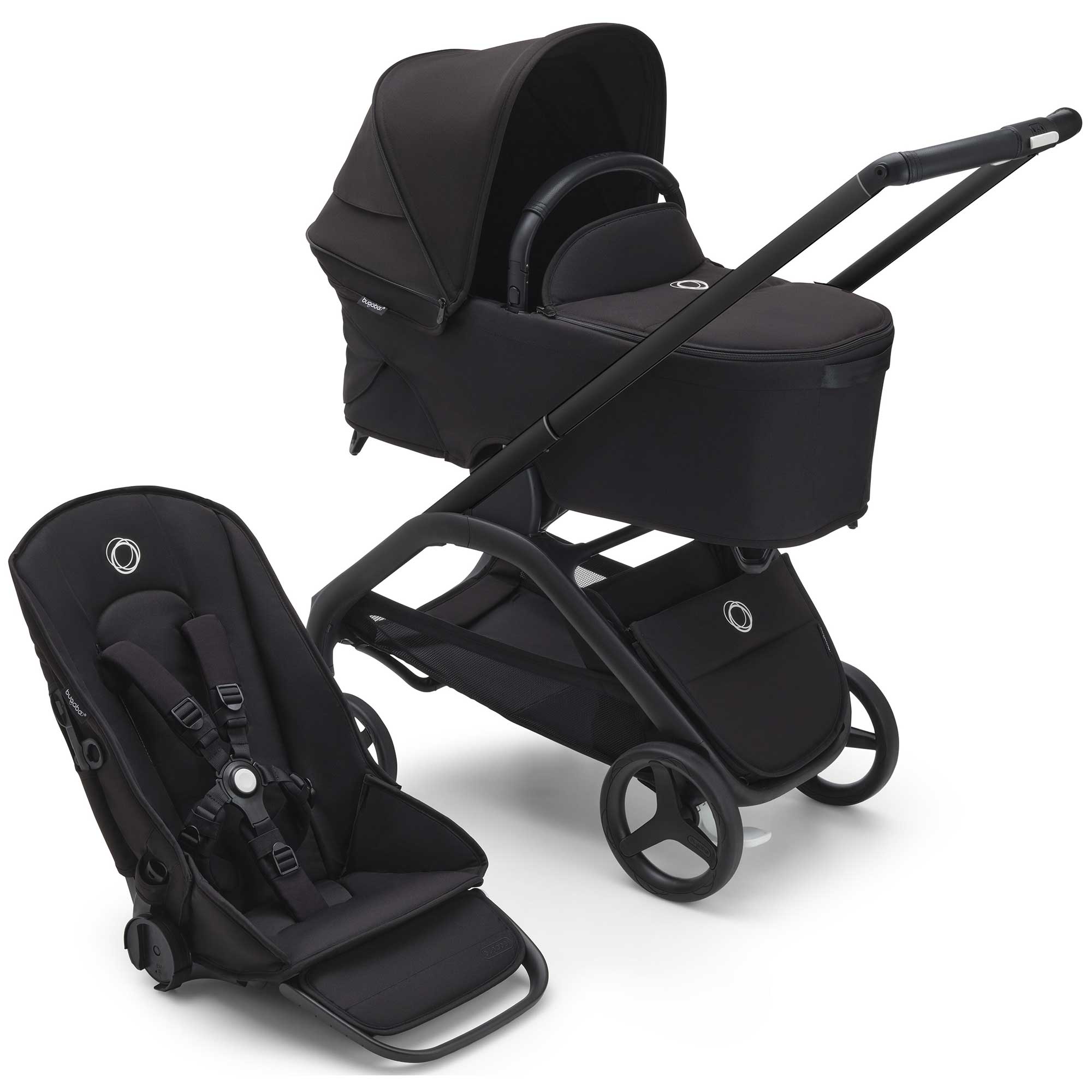 Bugaboo Dragonfly Complete Bundle - Black/Midnight Black Baby Prams 13813-BLK-MID-BLK 8717447448044