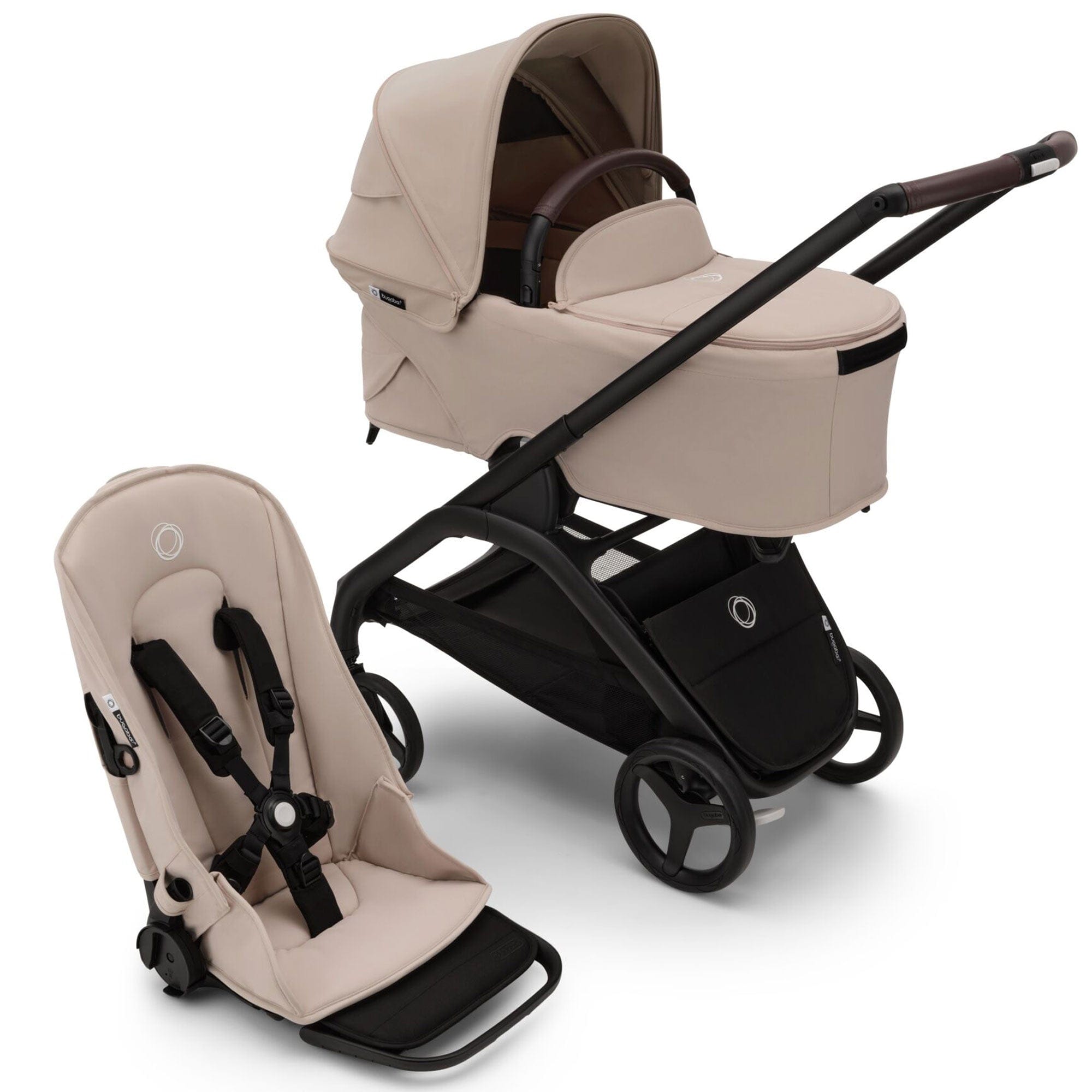 Bugaboo Dragonfly Complete Pram - Black/Desert Taupe Baby Prams 13803-BLK-DES-TAU 8717447353980