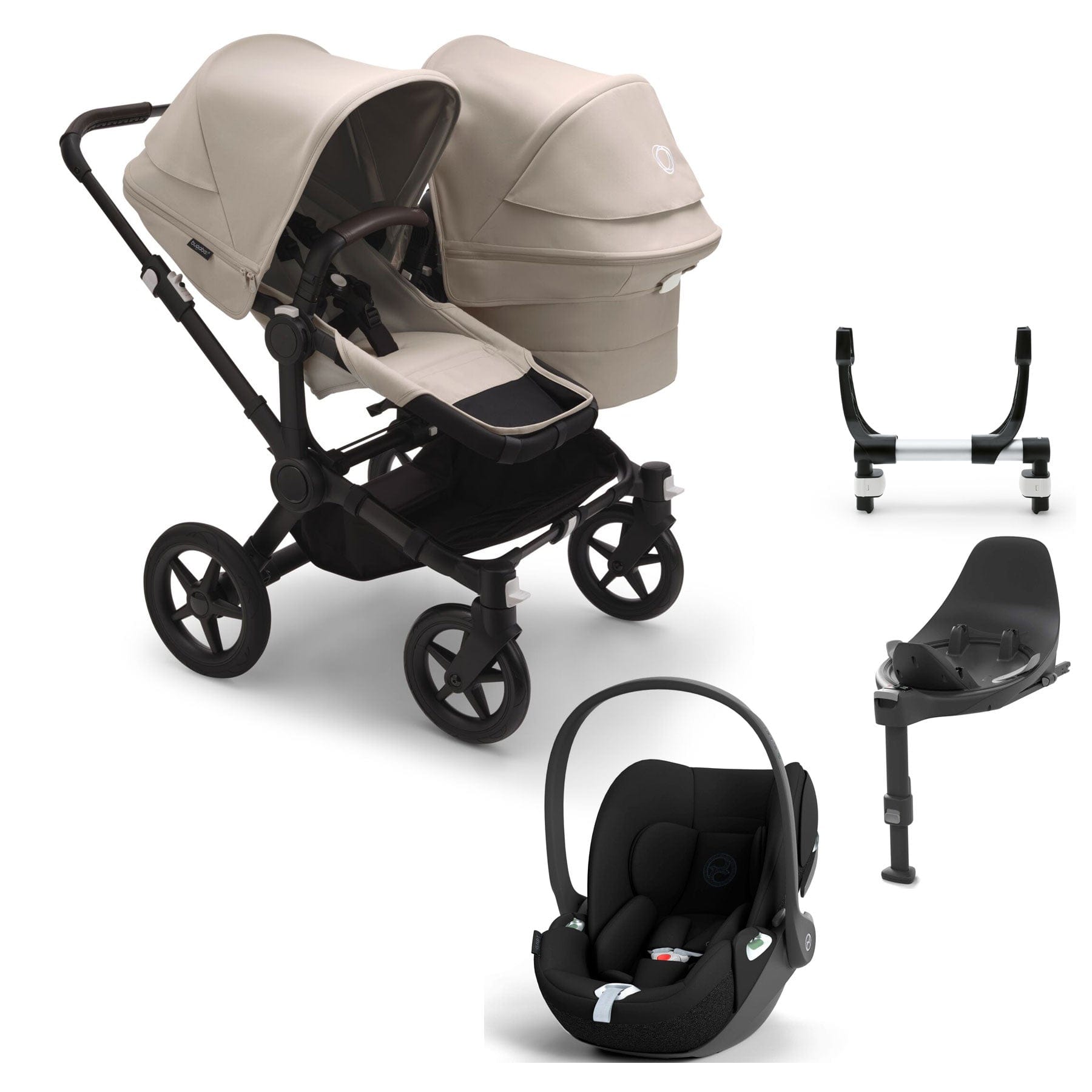 Bugaboo Donkey 5 Duo Complete Cloud T Travel System in Desert Taupe Travel Systems 17676-DES-TPE 8717447649526