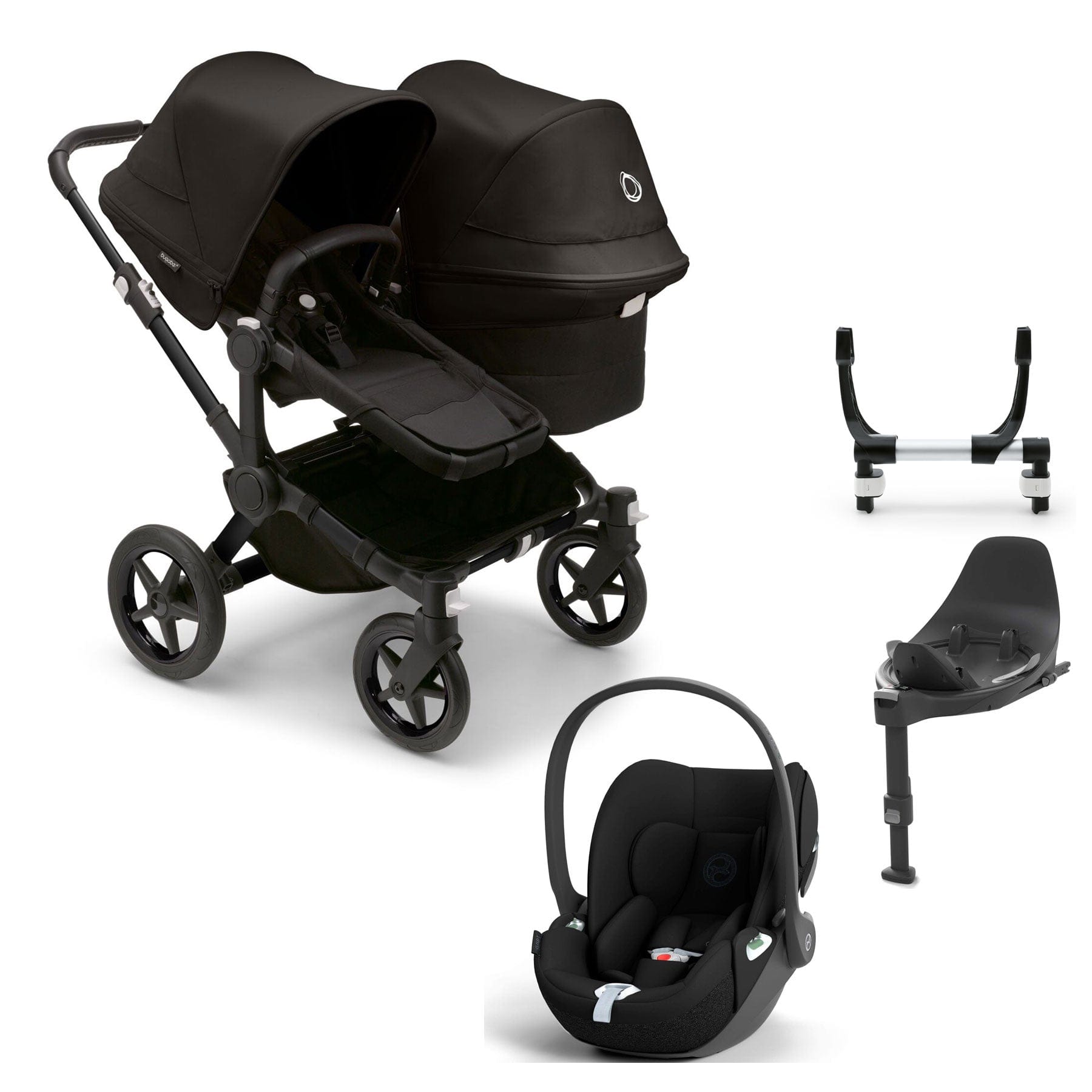 Bugaboo Donkey 5 Duo Complete Cloud T Travel System in Midnight Black Travel Systems 17676-MID-BLK 8717447355823