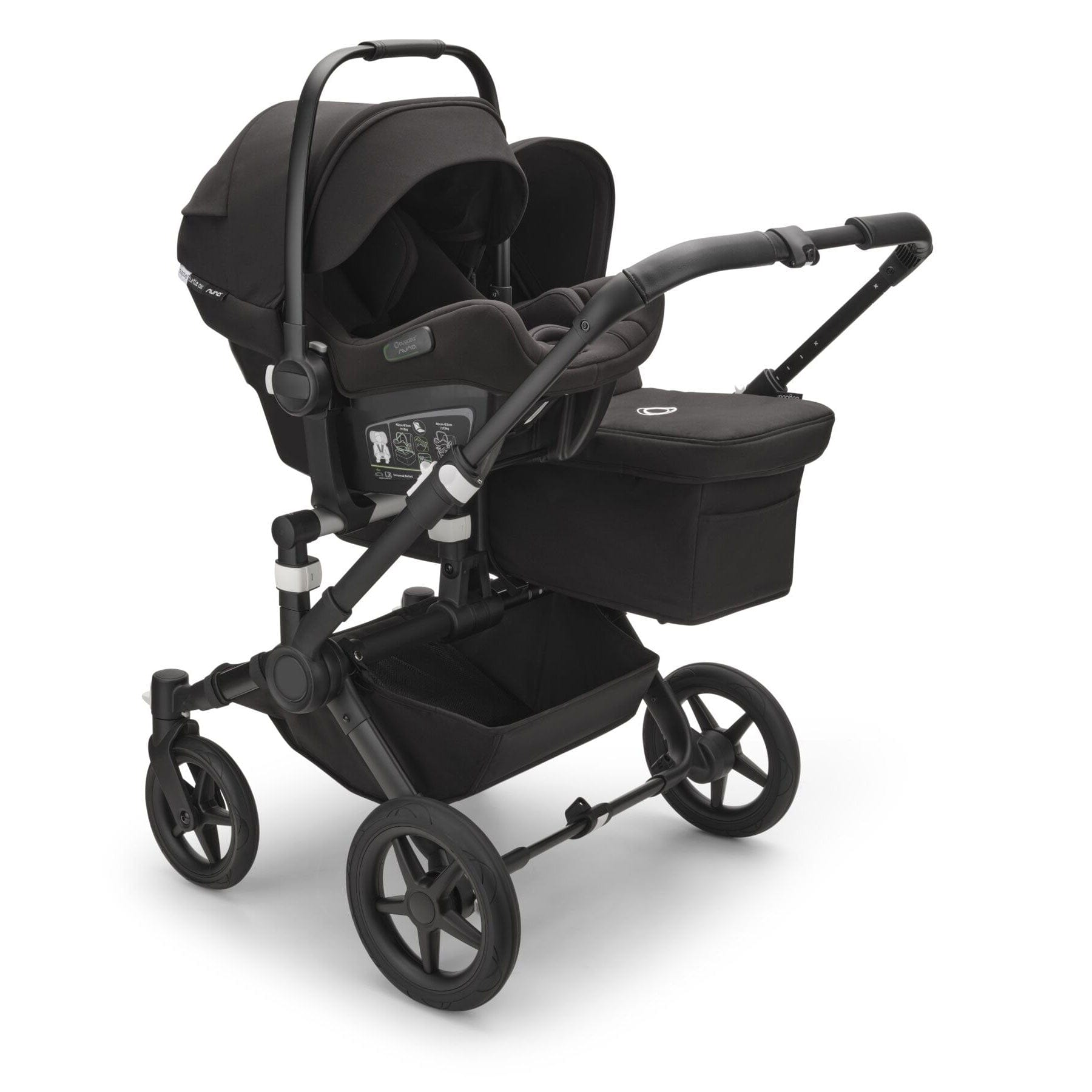 Bugaboo Donkey 5 Duo Complete Cloud T Travel System in Midnight Black Travel Systems 17676-MID-BLK 8717447355823