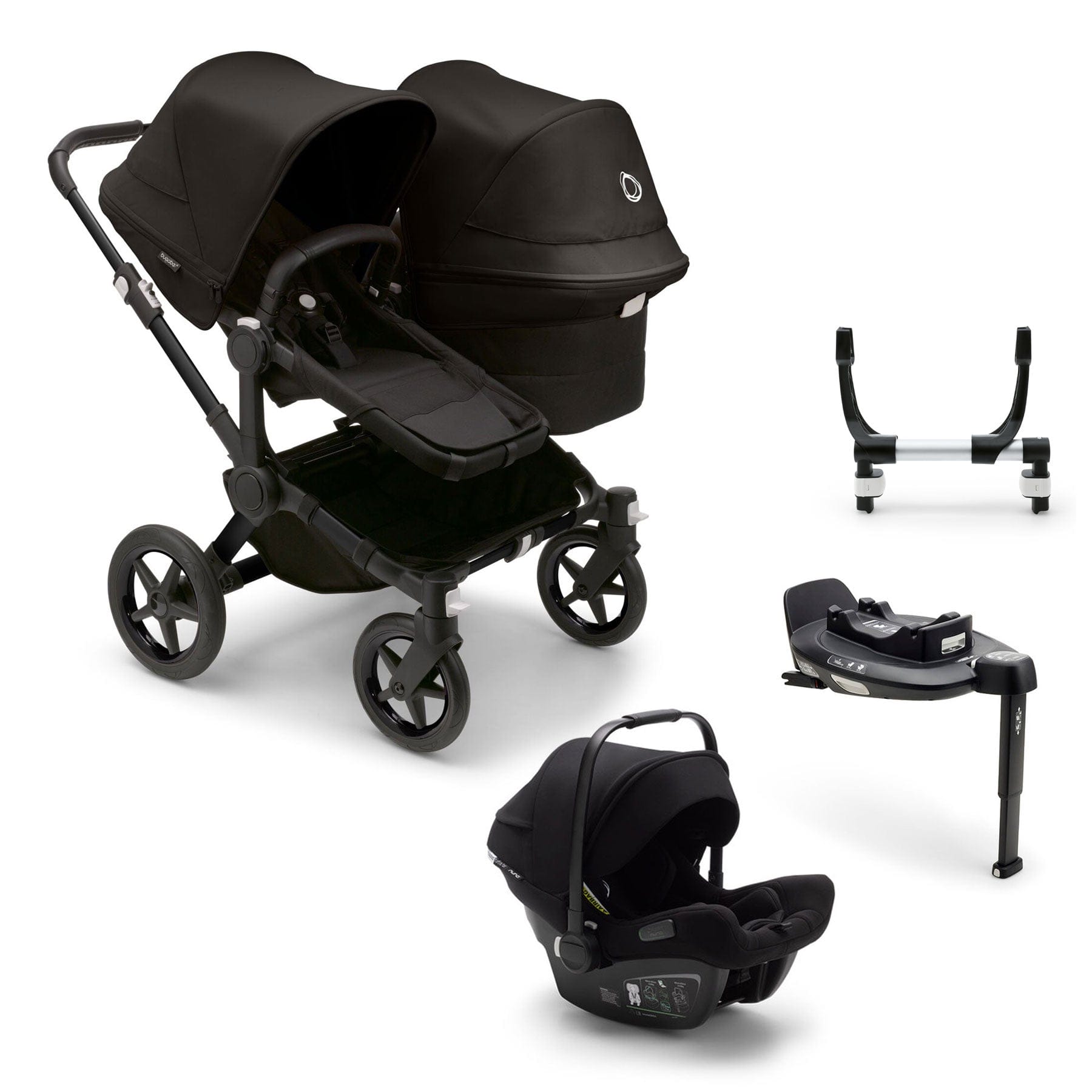 Bugaboo Donkey 5 Duo Complete Turtle Travel System in Midnight Black Travel Systems 17672-MID-BLK 8717447355823