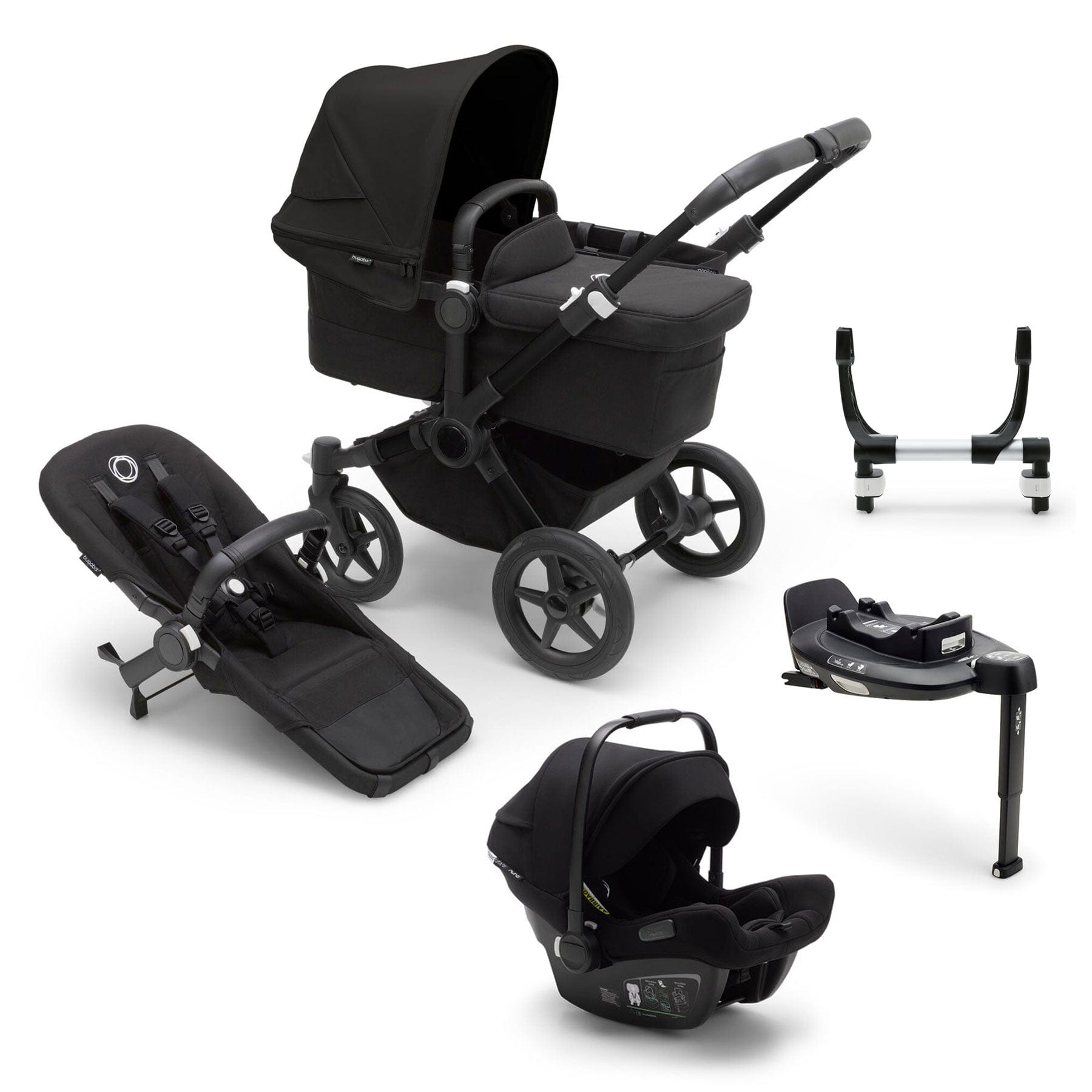 Bugaboo Donkey 5 Mono Turtle Travel System in Midnight Black Travel Systems 17622-MID-BLK 8717447603443