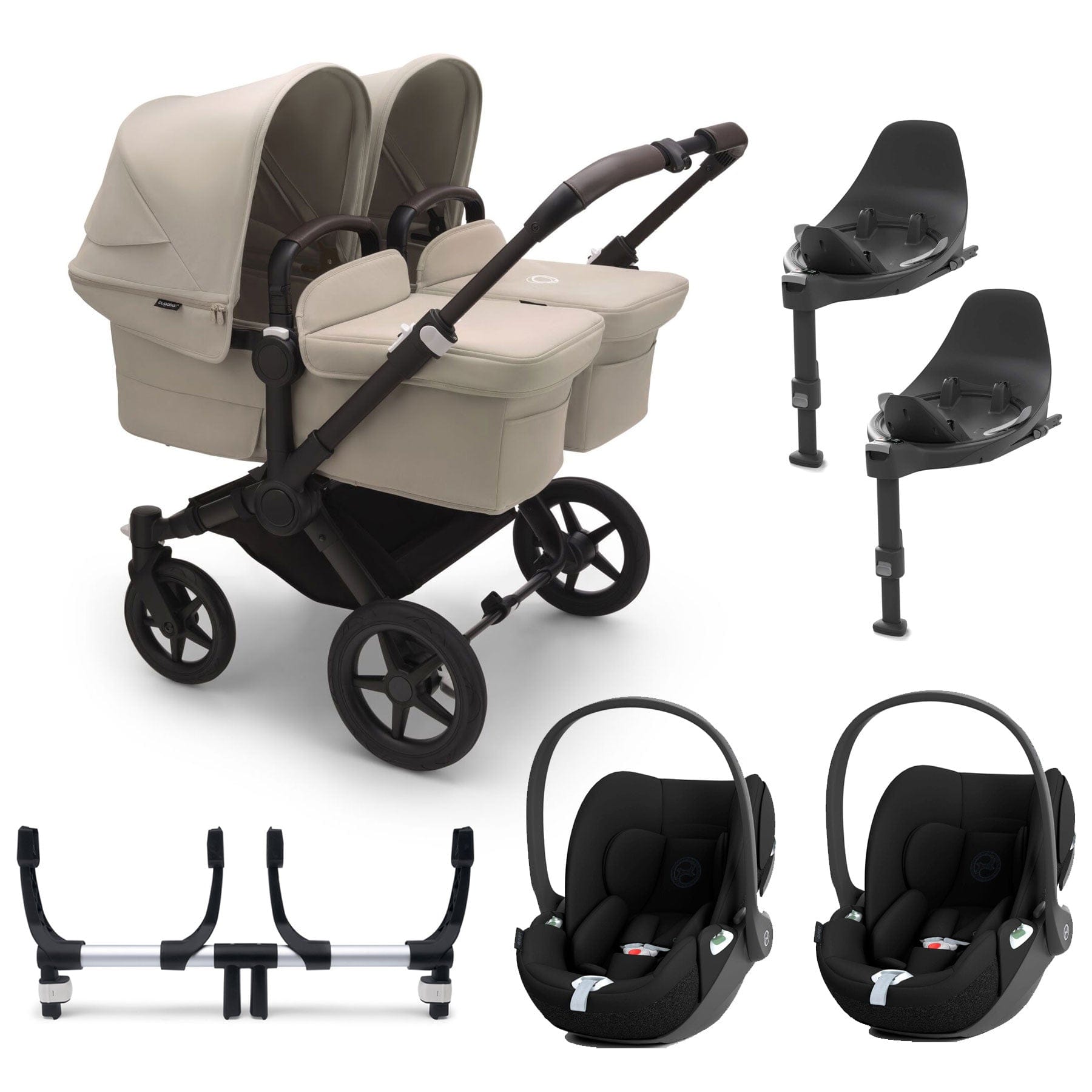 Bugaboo Donkey 5 Twin Complete Cloud T Travel System in Desert Taupe Travel Systems 17686-DES-TPE 8717447649526