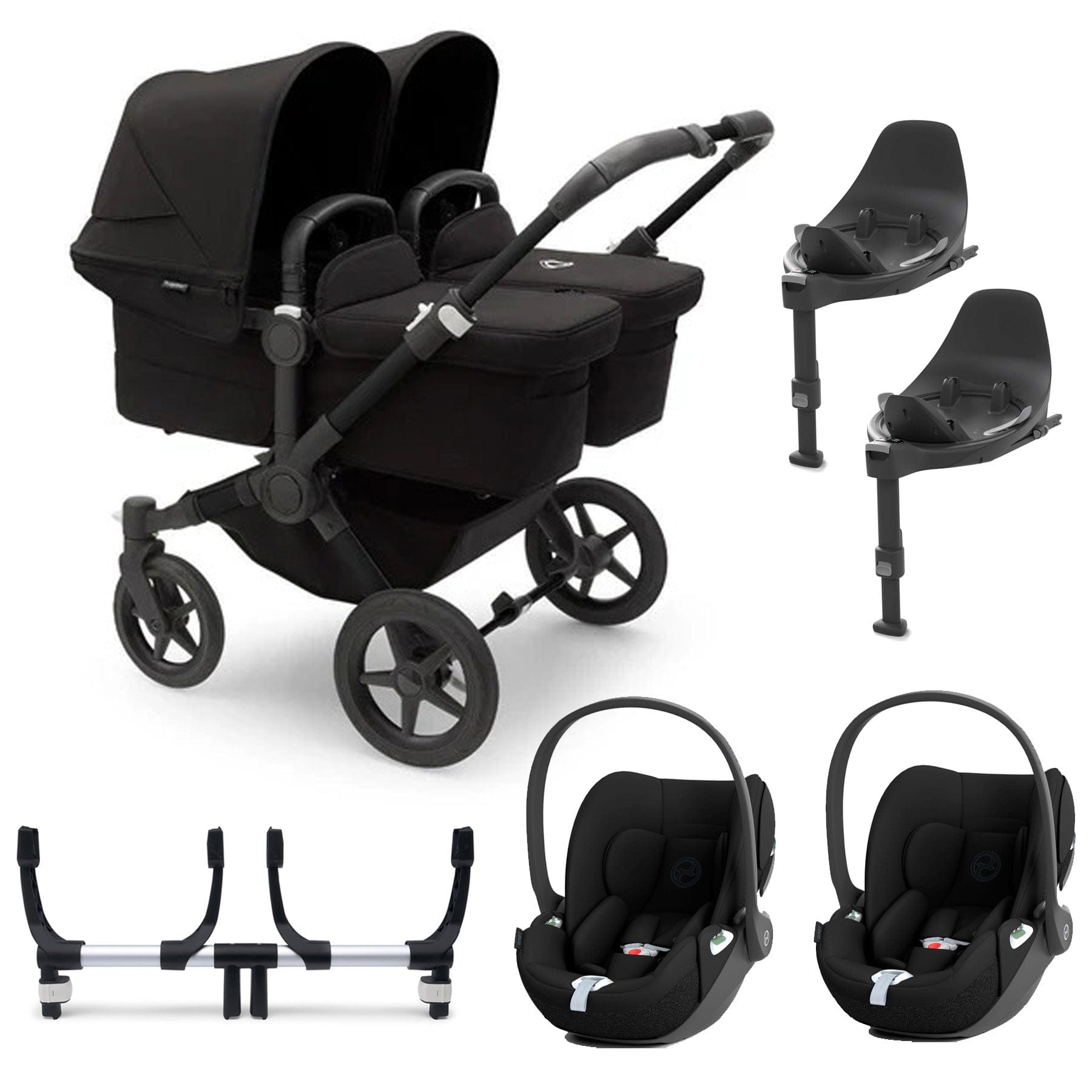 Bugaboo Donkey 5 Twin Complete Cloud T Travel System in Midnight Black Travel Systems 17686-MID-BLK 8717447325260