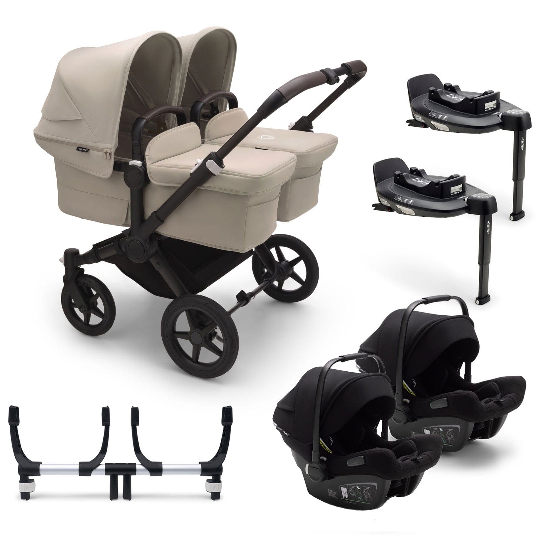 Bugaboo Donkey 5 Twin Complete Turtle Travel System in Desert Taupe Travel Systems