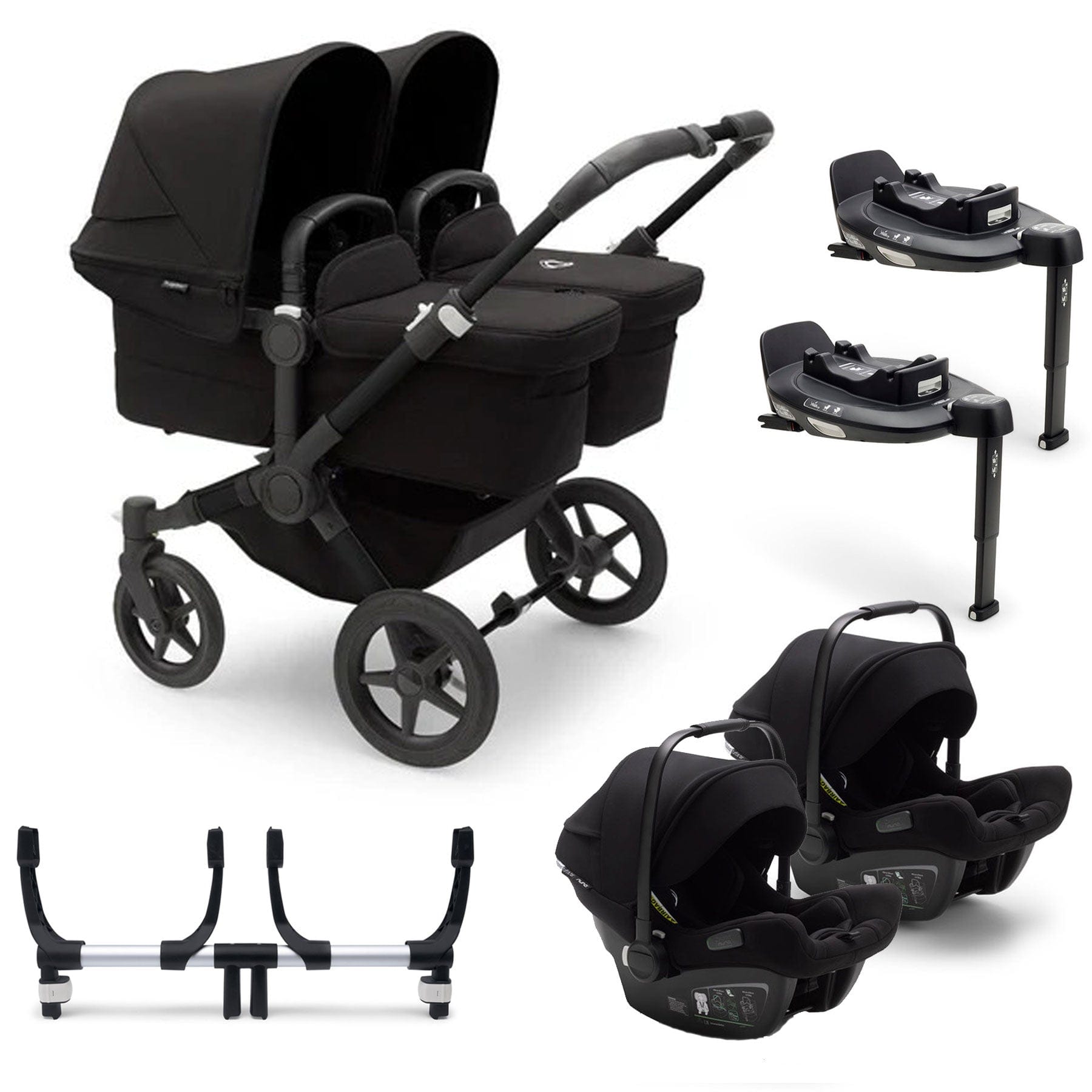 Bugaboo Donkey 5 Twin Complete Turtle Travel System in Midnight Black Travel Systems 17680-MID-BLK 8717447325260