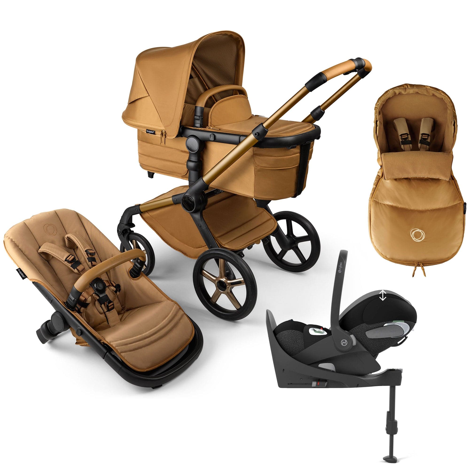 Bugaboo Fox 5 Noir Cybex Luxury Bundle in Amber Glow Travel Systems 16188-AMB-GLO-1 8717447549130