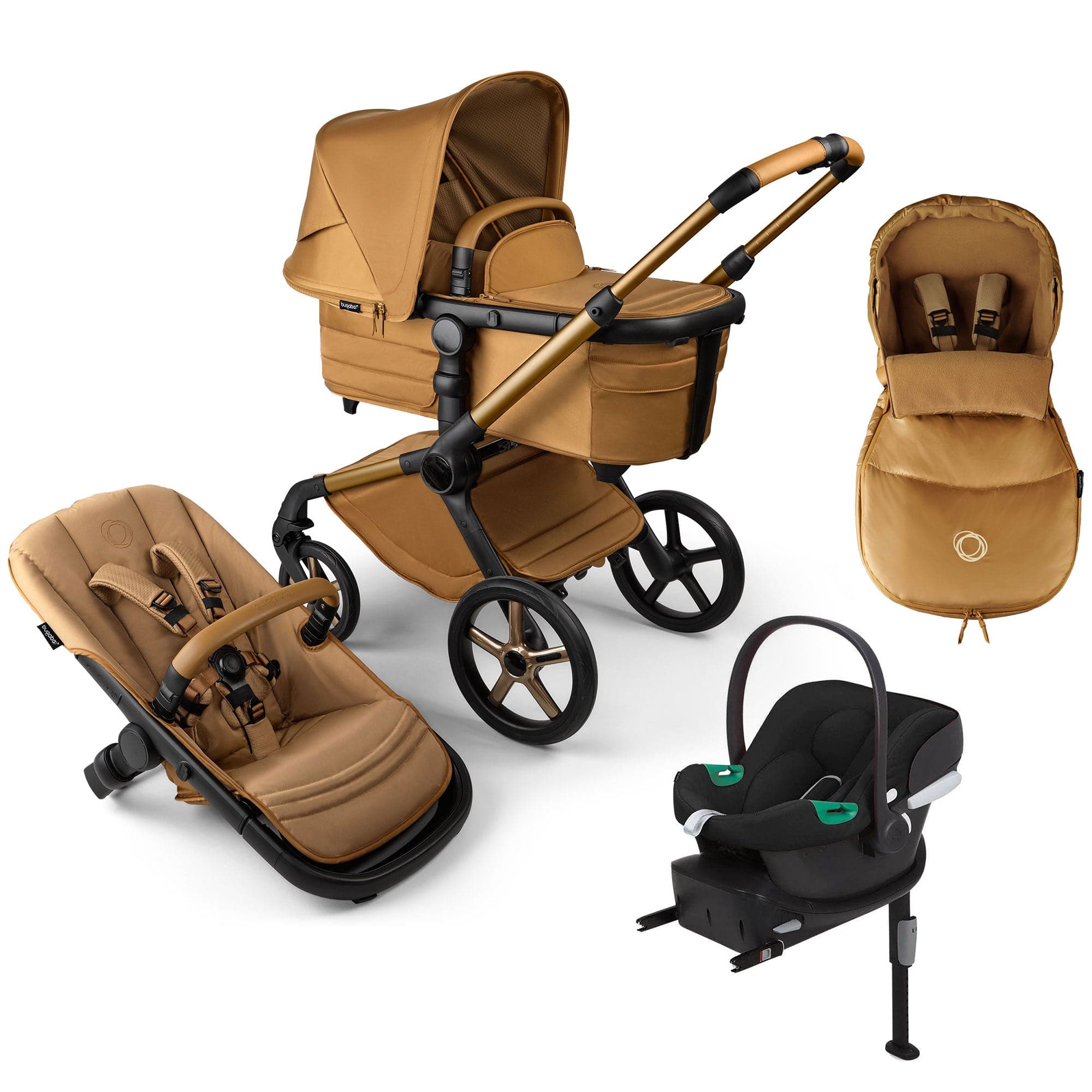 Bugaboo Fox 5 Noir Cybex Luxury Bundle in Amber Glow Travel Systems 16188-AMB-GLO-2 8717447549130