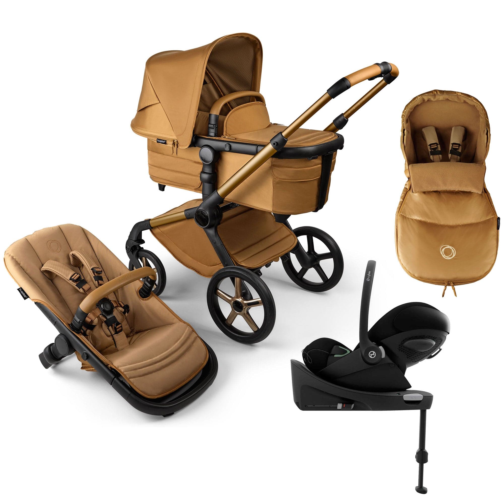 Bugaboo Fox 5 Noir Cybex Luxury Bundle in Amber Glow Travel Systems 16188-AMB-GLO 8717447549130