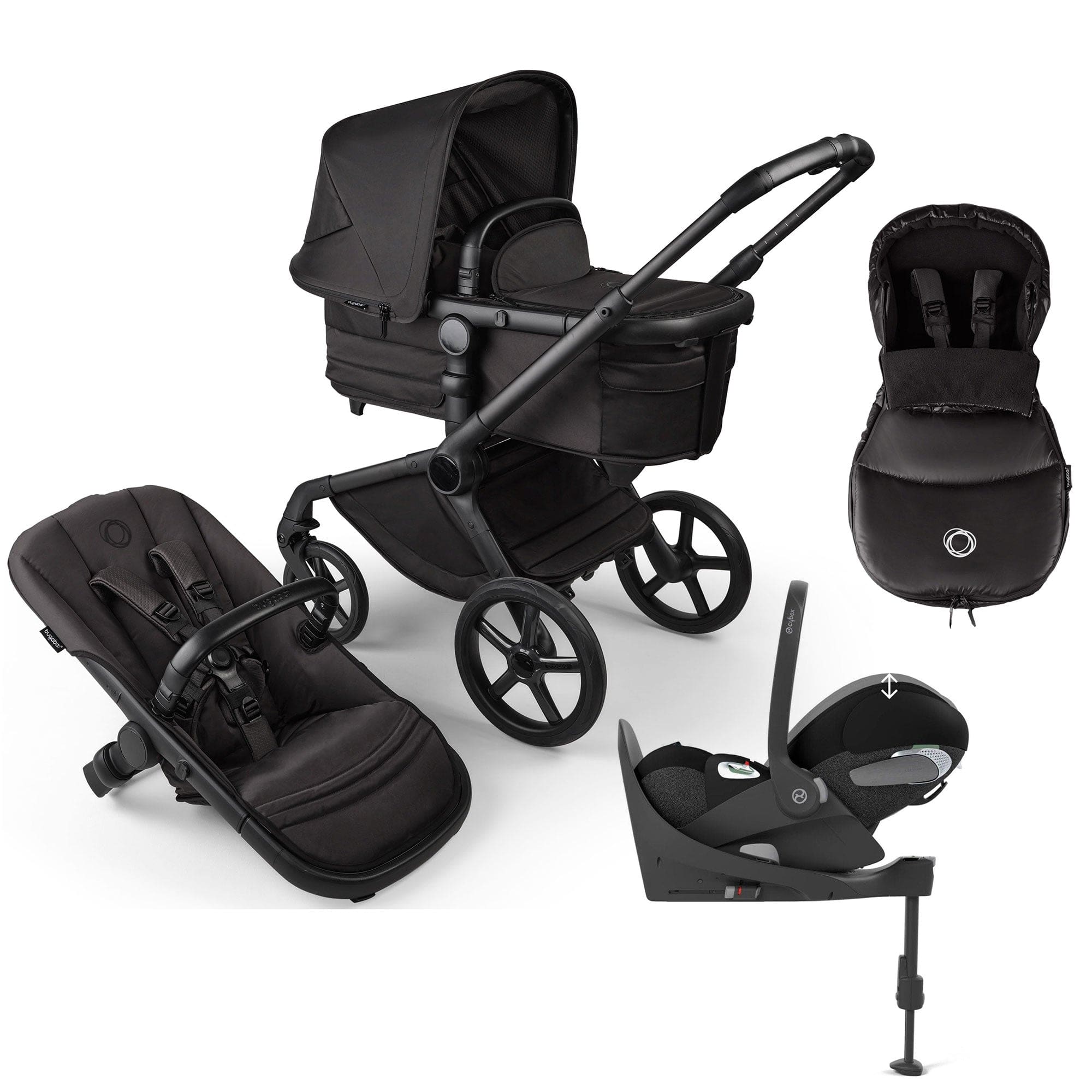 Bugaboo Fox 5 Noir Cybex Luxury Bundle in Black Moonlight Travel Systems 16186-BLK-MOO-1 8717447522461