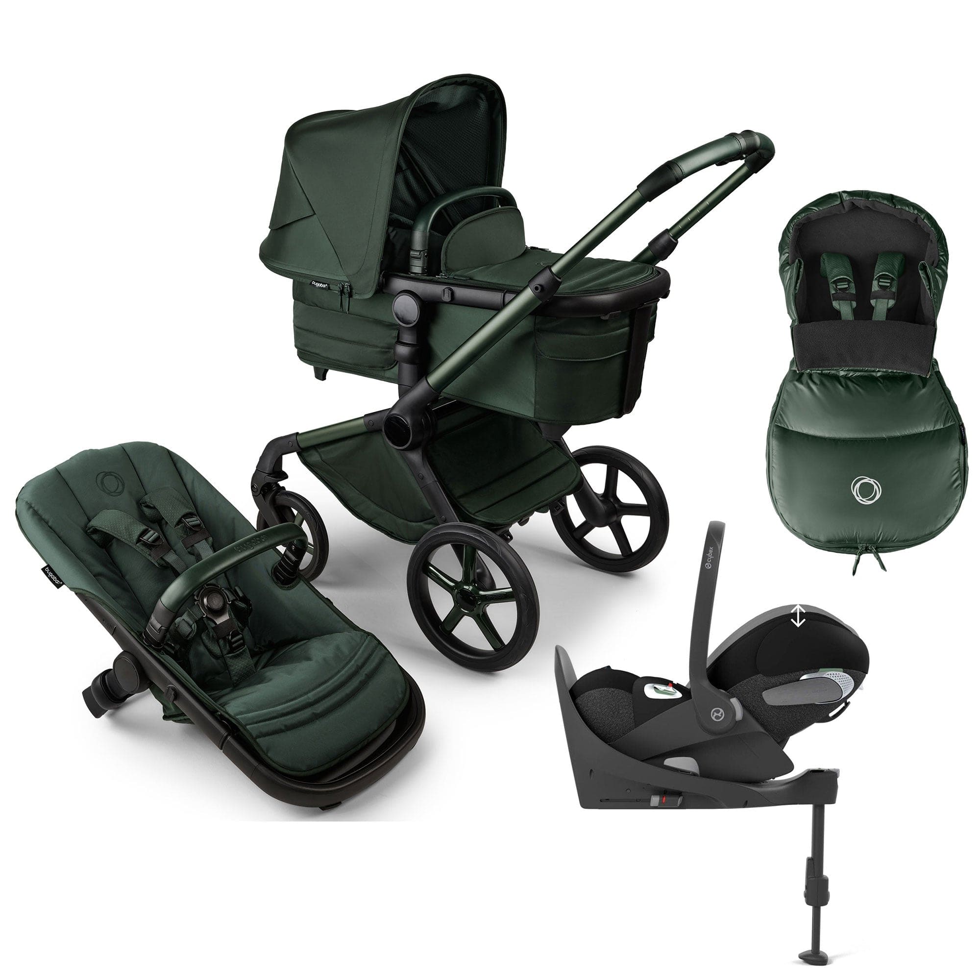 Bugaboo Fox 5 Noir Cybex Luxury Bundle in Midnight Green Travel Systems 16159-MID-GRN-1 8717447582700